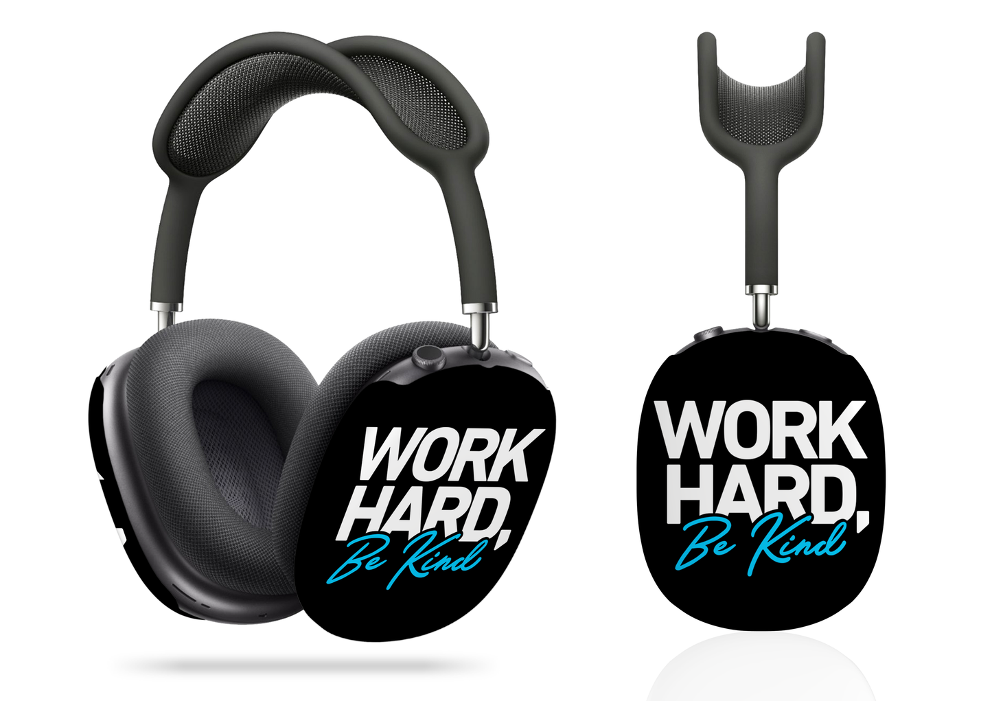 Work Hard Be Kind on Black AirPod Max Case Protective Covers