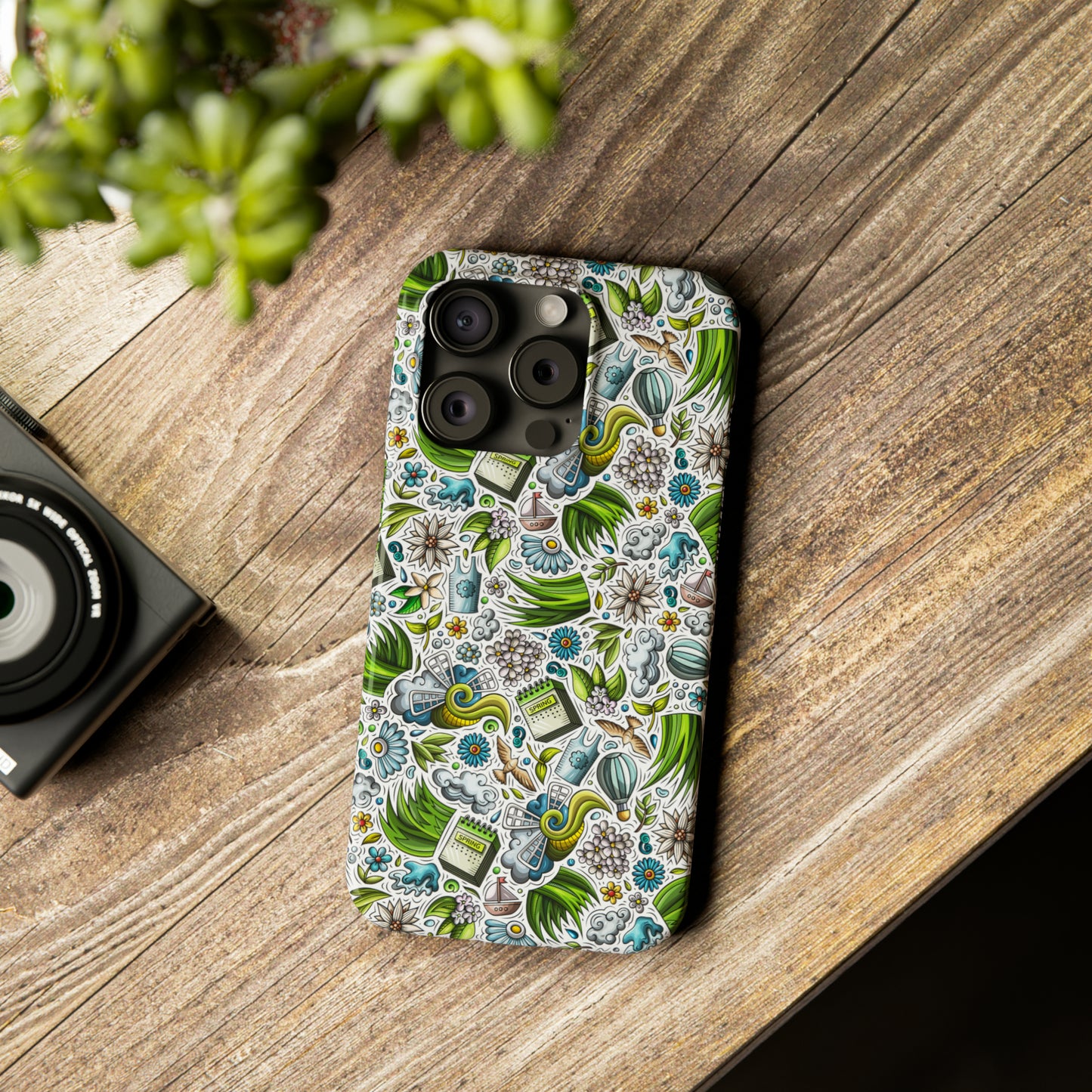 Spring Flowers and Gardening Design Iphone 15-12 Slim Phone Case