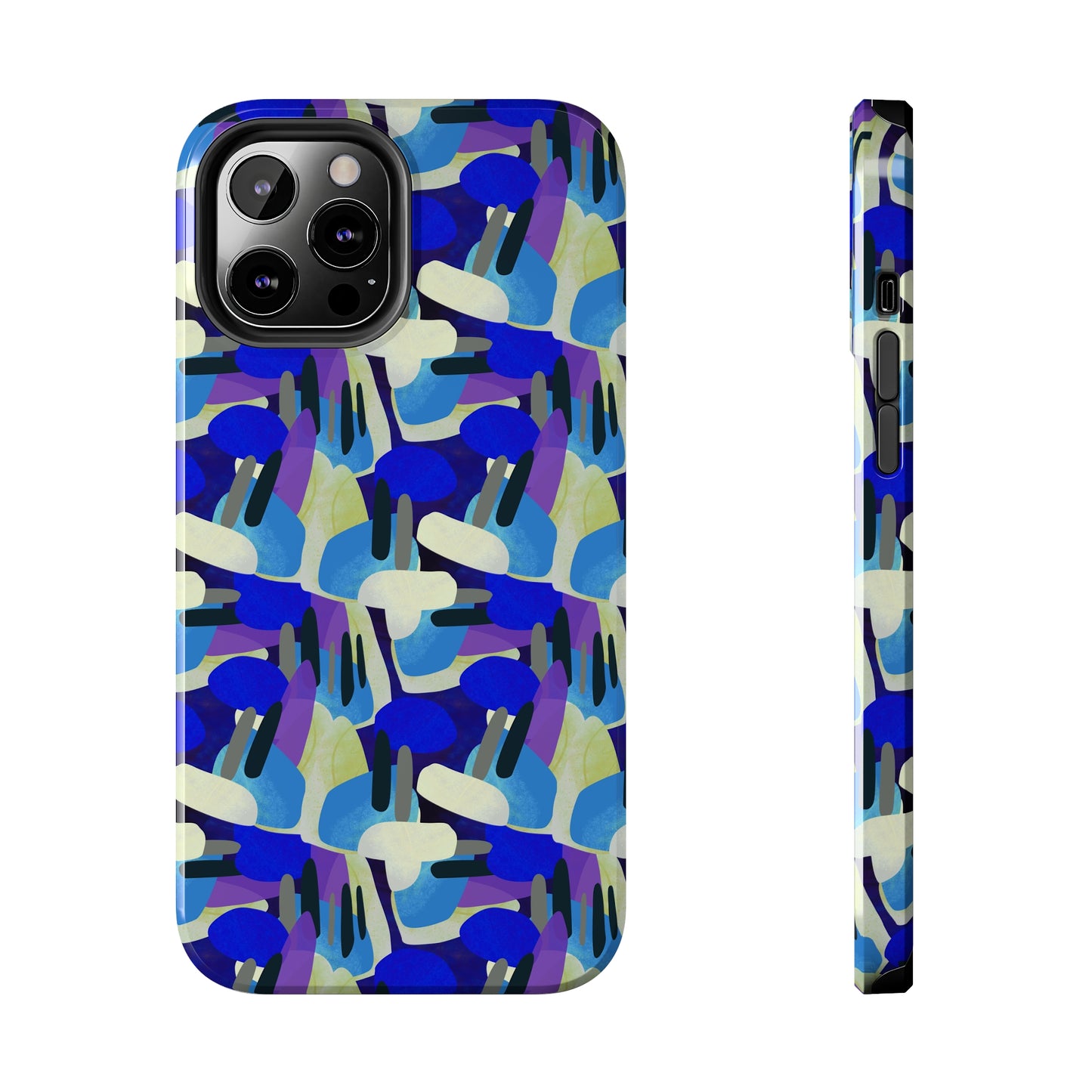 Blue, Purple and Green Abstract Design Iphone Tough Phone Case