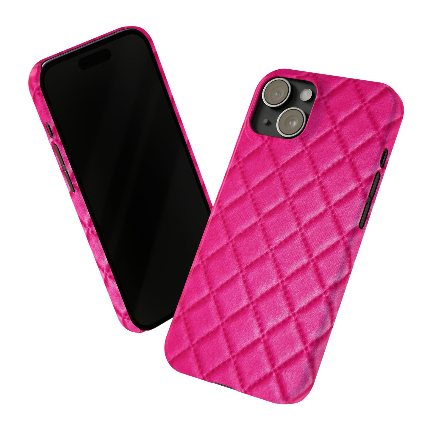 Pink Quilted Design Iphone 15-12 Slim Phone Case