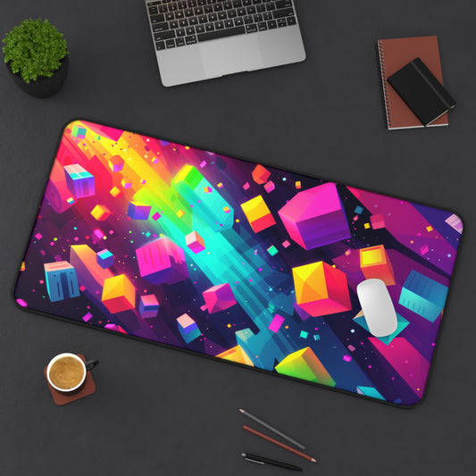 Abstract Colorful Cube Explosion Extended Gaming Mouse Pad  Desk Mat  - 3 Sizes