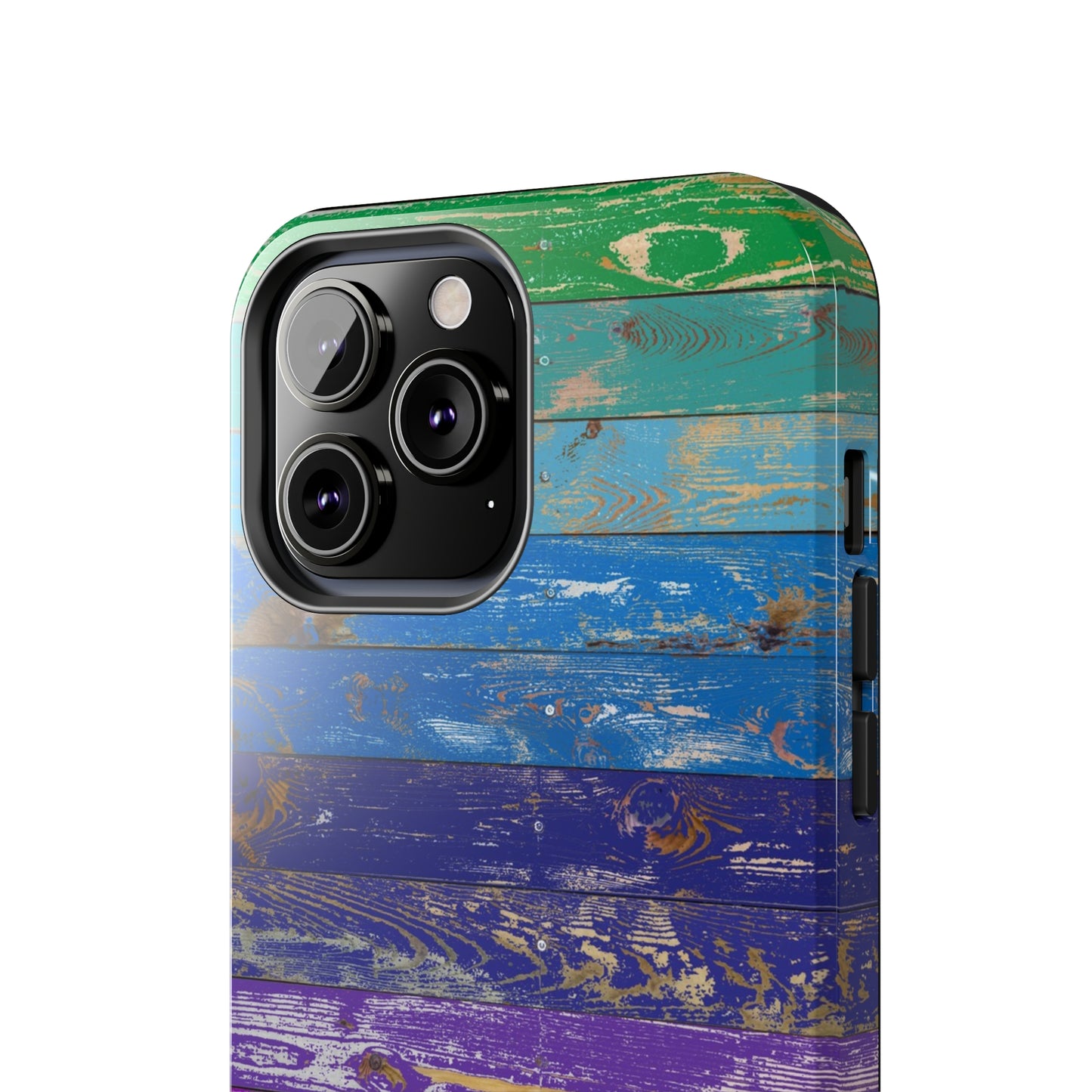 Rainbow Wood Planks Iphone Tough Phone Case