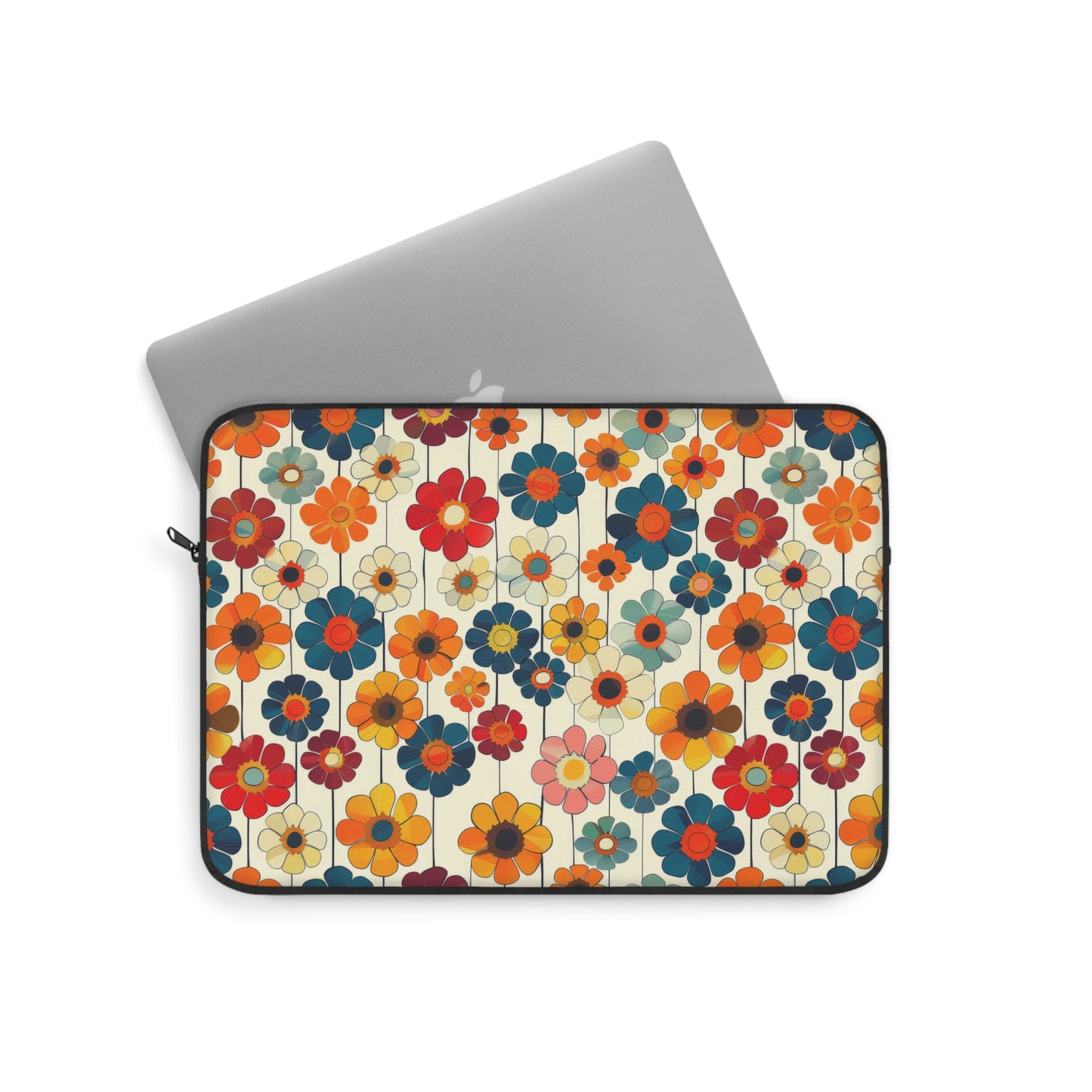 Blooming Joy Vibrant Retro Floral Pattern Laptop or Ipad Protective Sleeve 3 Sizes Available