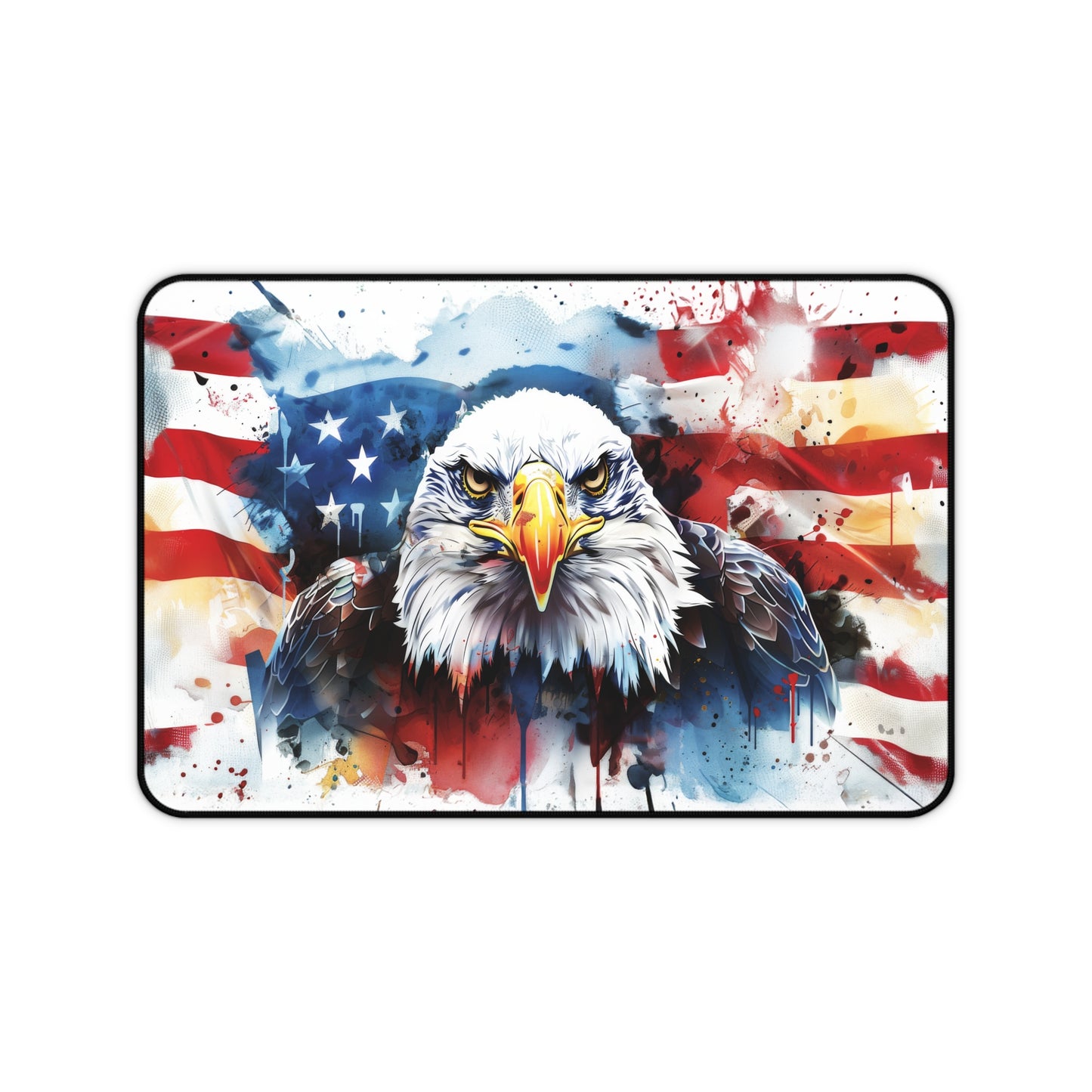 Liberty's Gaze Eagle with American Flag, Bold and Vibrant Extended Gaming Mouse Pad  Desk Mat  - 3 Sizes