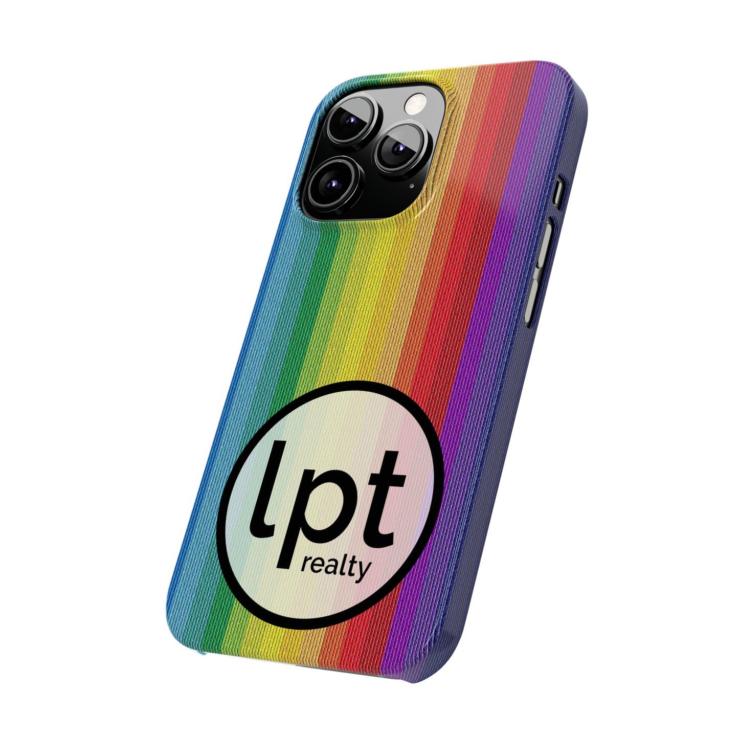 LPT Realty Logo -  Rainbow Stripe Design Iphone 15-12 Slim Phone Case