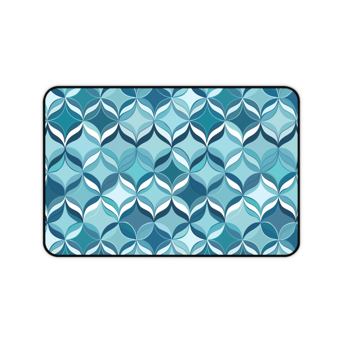 Modern Chic Aqua and Cream Geometric Pattern Extended Gaming Mouse Pad  Desk Mat  - 3 Sizes