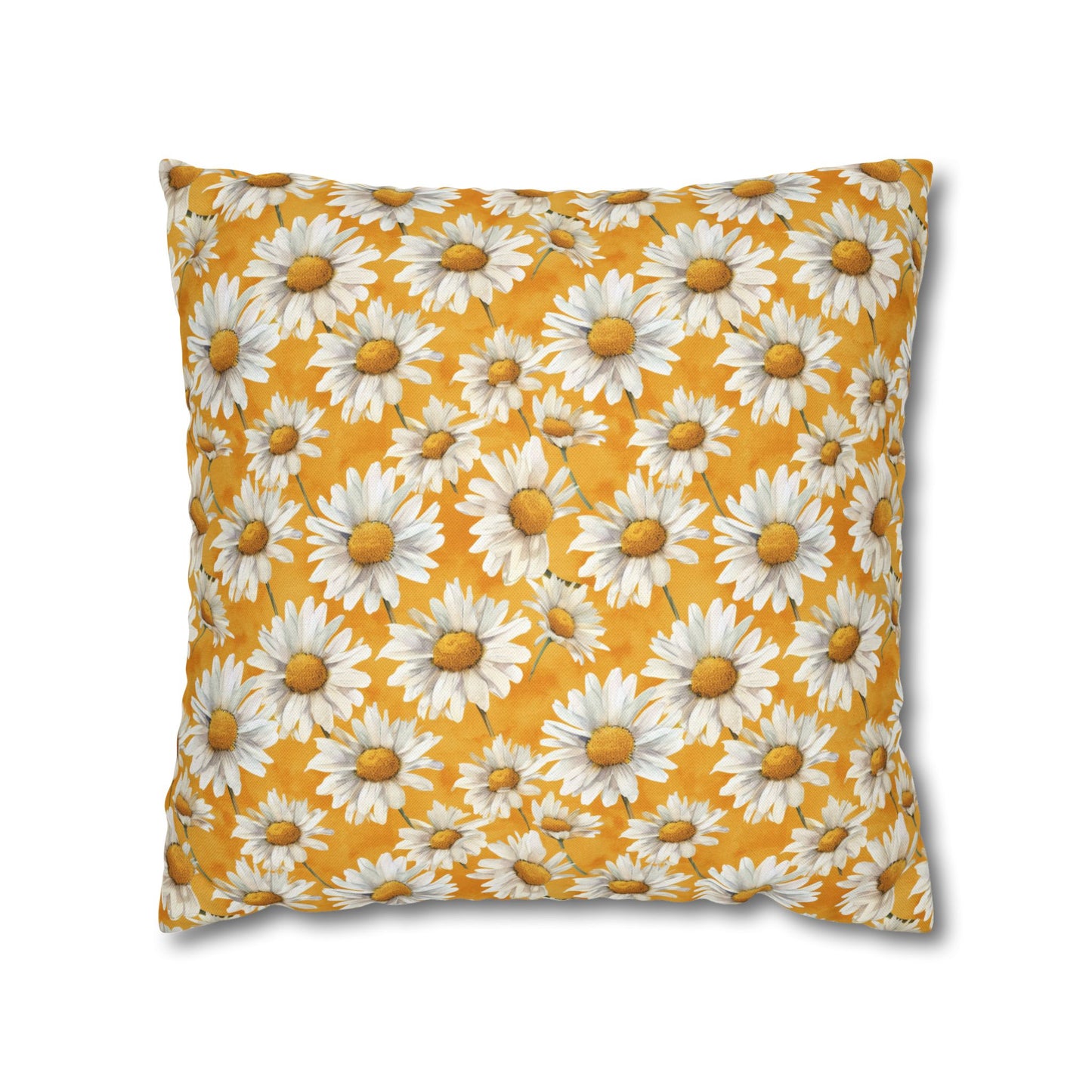 Golden Daisy Field with Vibrant Yellow Floral Design Spun Polyester Square Pillowcase 4 Sizes