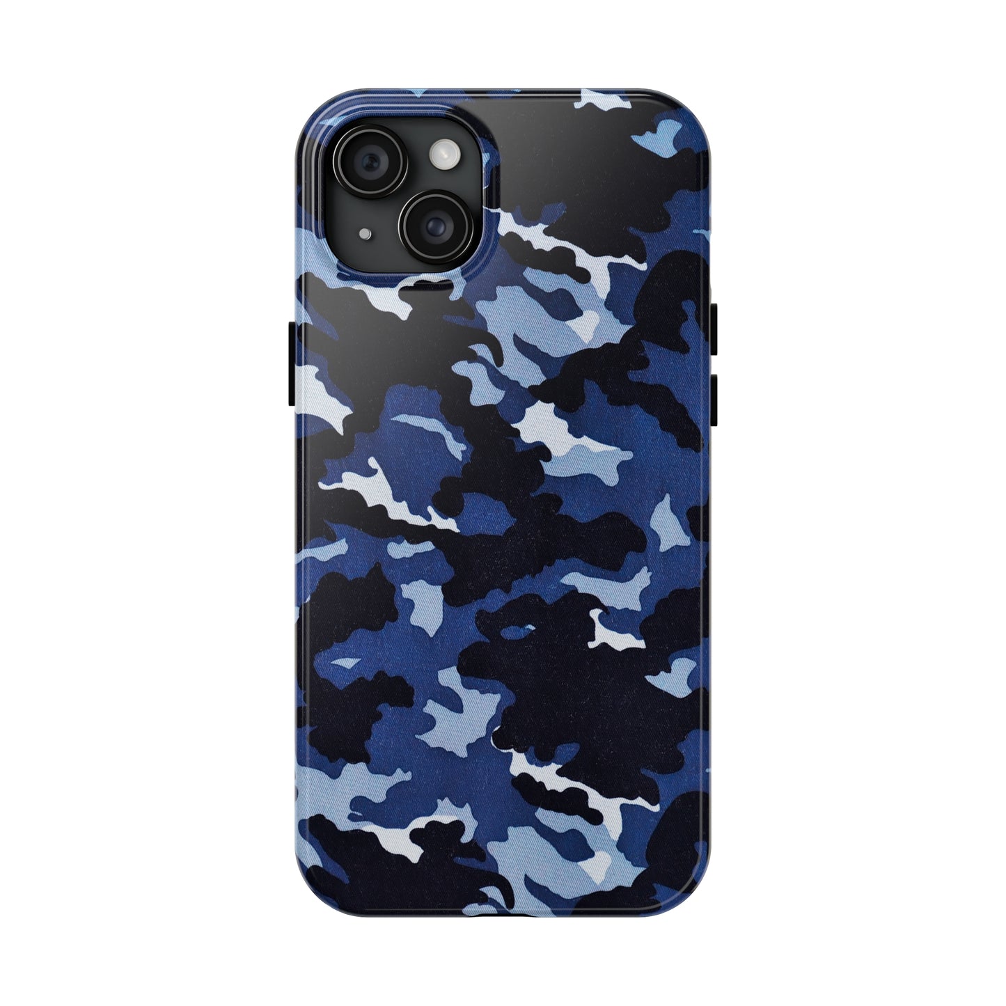 Deep Sea Concealment: Navy Blue Camouflage Iphone Tough Phone Case