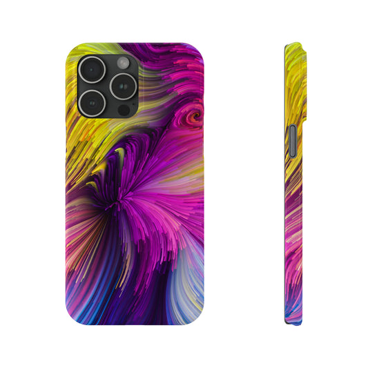 Rainbow Swirl Abstract Iphone 15-12 Slim Phone Case