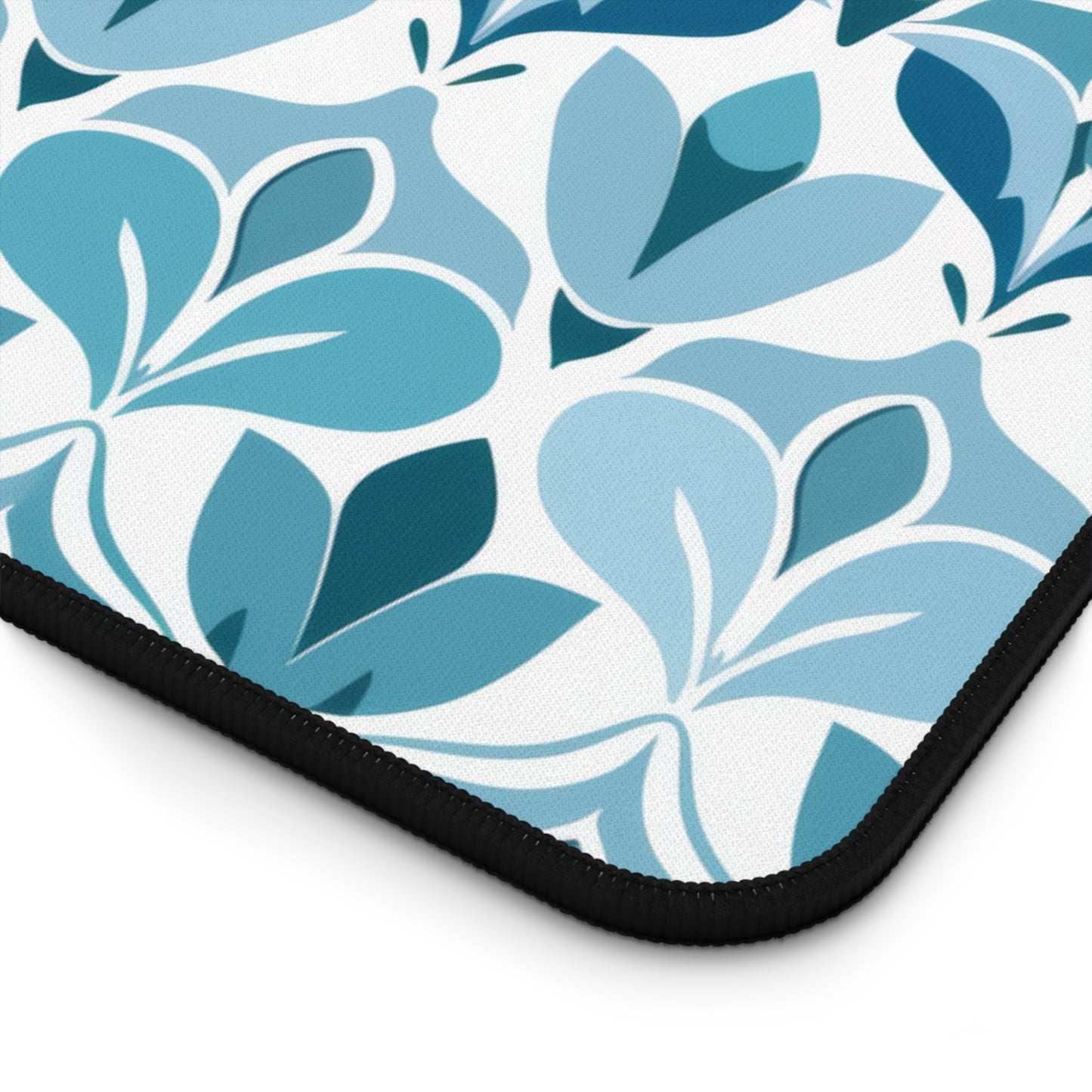 Elegant Floral Pattern in Shades of Aqua and Teal, Forming Graceful Botanical Motifs Gaming Mouse Pad  Desk Mat  - 3 Sizes