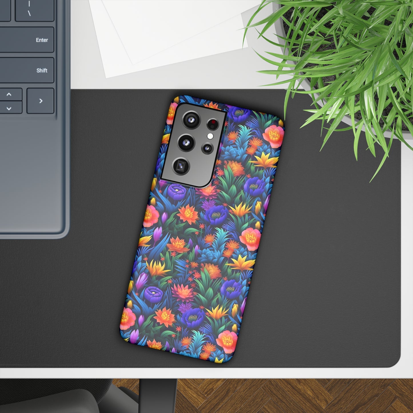 3D Tropical Bright Flowers Samsung Slim Cases