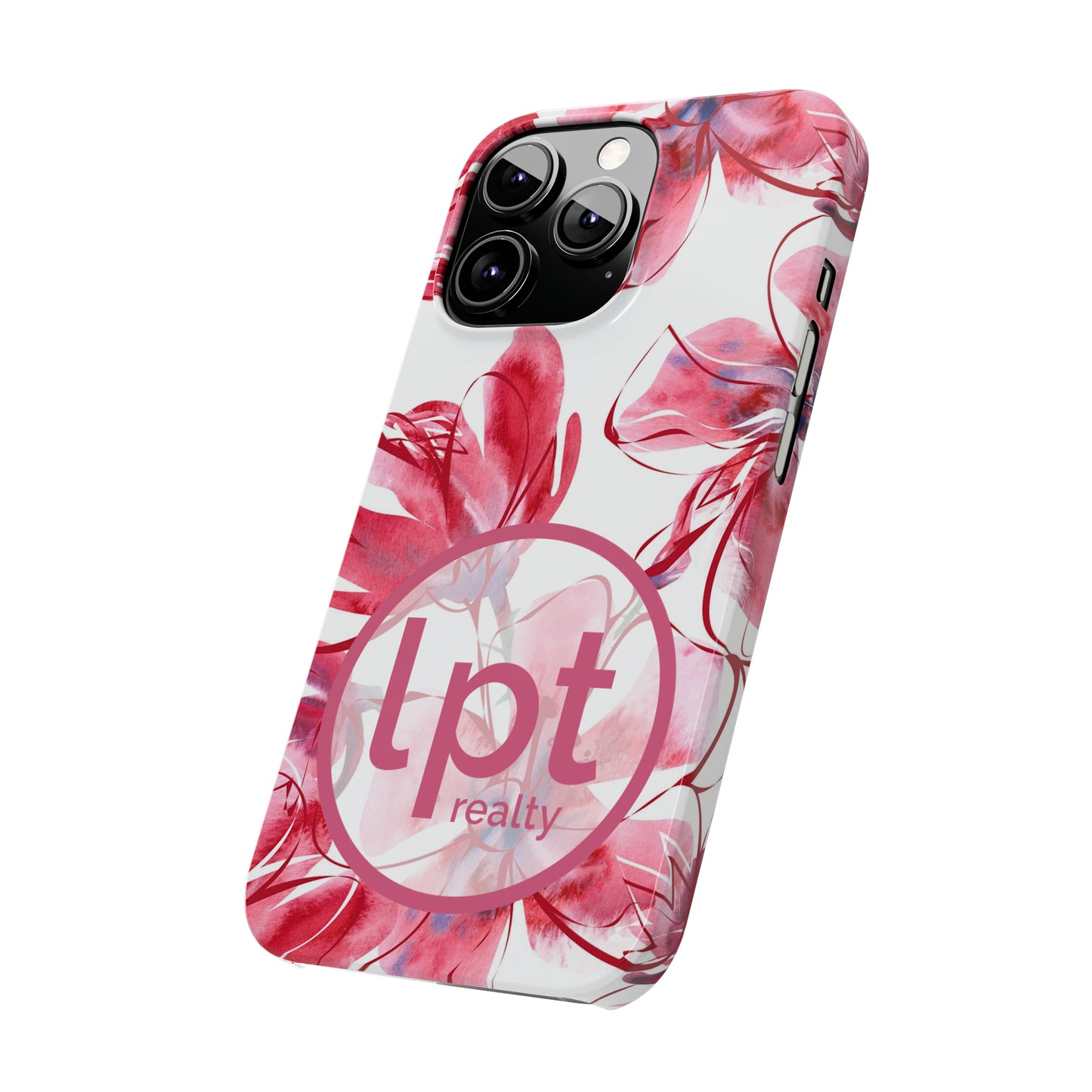 LPT Realty Logo -  Large Pink Flower Iphone 15-12 Slim Phone Case