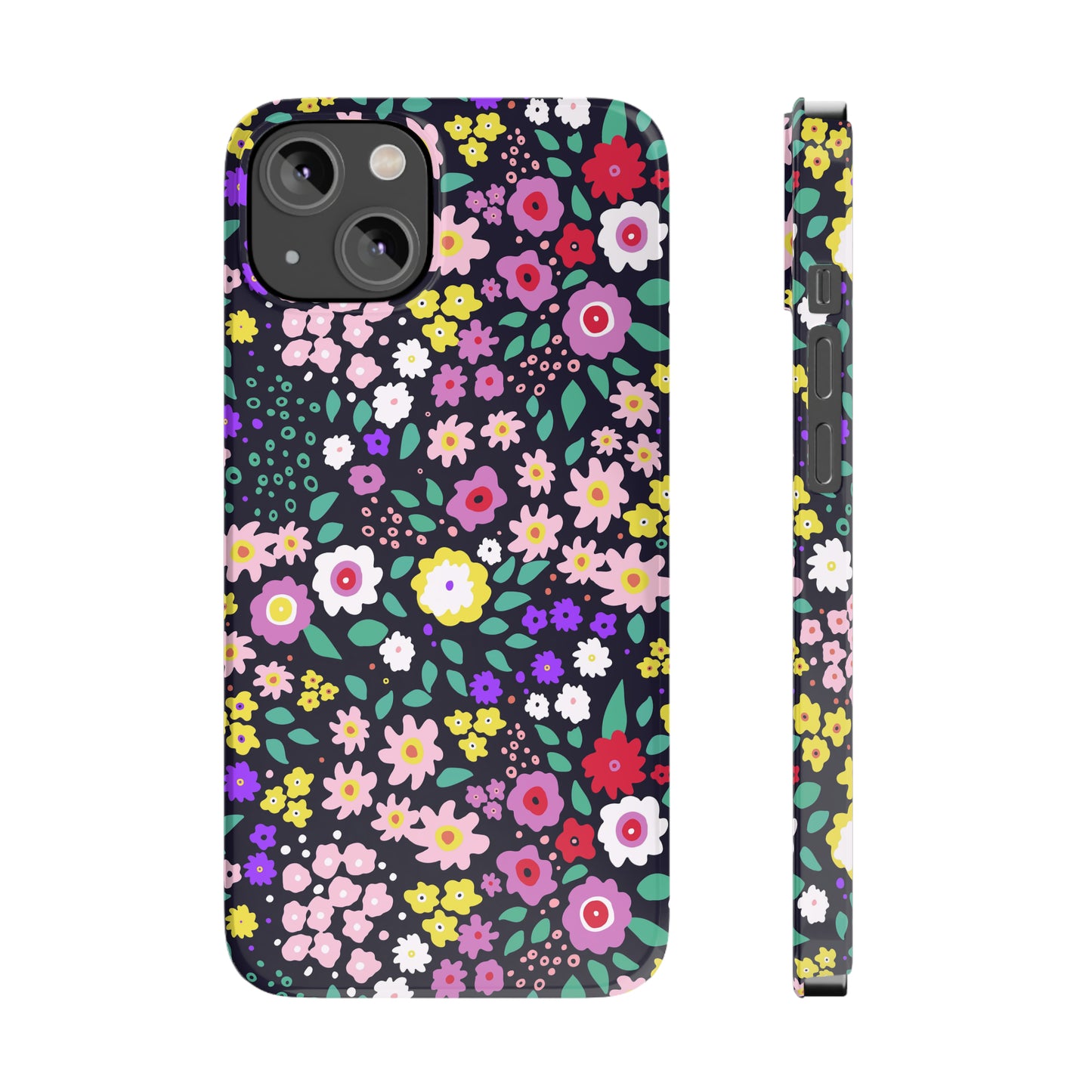 Tiny Colorful Flowers Iphone 15-12 Slim Phone Case