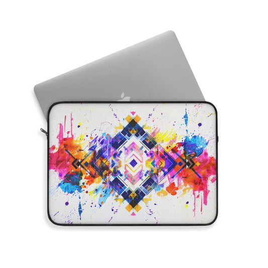 Cosmic Vibrant Abstract Geometric Explosion Art Laptop or Ipad Protective Sleeve 3 Sizes Available