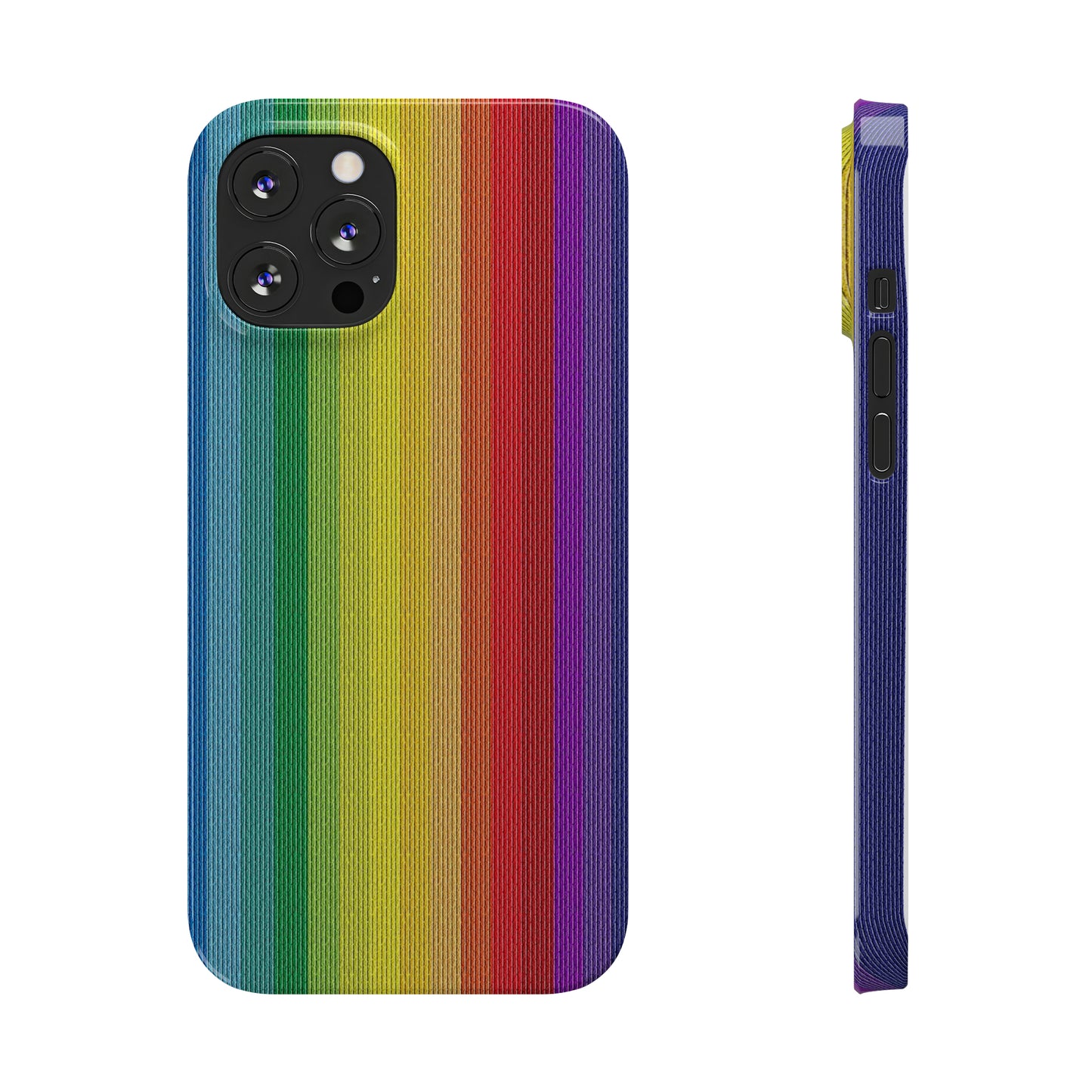 Rainbow Stripe Design Iphone 15-12 Slim Phone Case