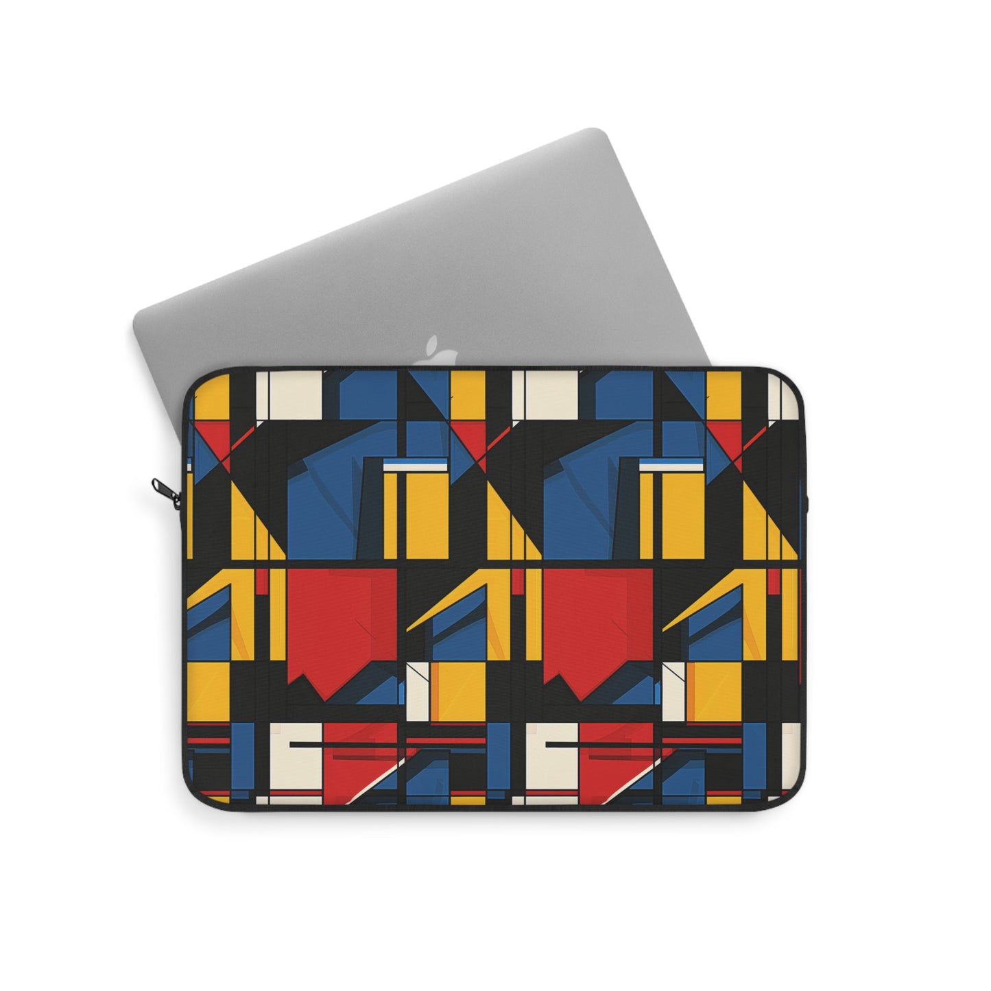 Mondrian-Inspired Bold Primary Colors and Black Lines Abstract Laptop or Ipad Protective Sleeve 3 Sizes Available