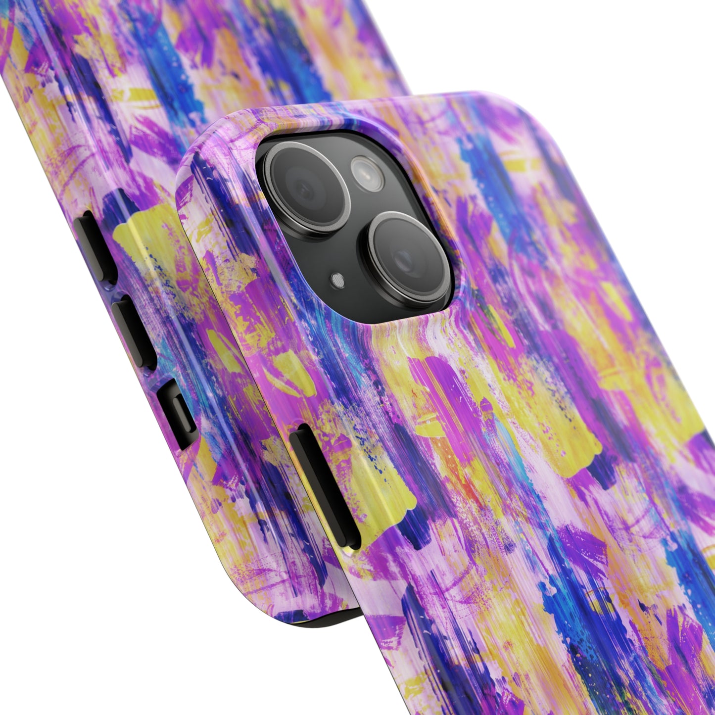 Pink & Yellow Spring Painted Abstract Iphone Tough Phone Case