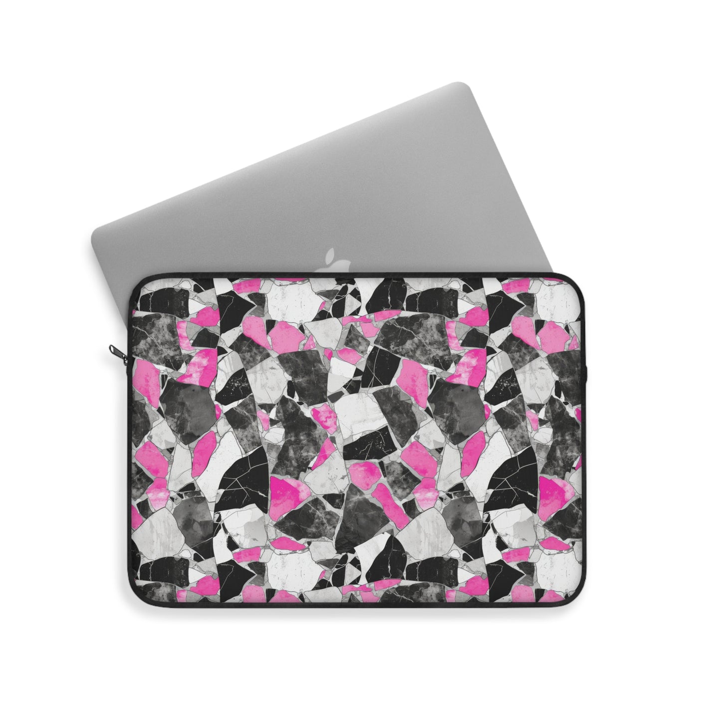 Chic Pink and Gray Mosaic Design Laptop or Ipad Protective Sleeve 3 Sizes Available