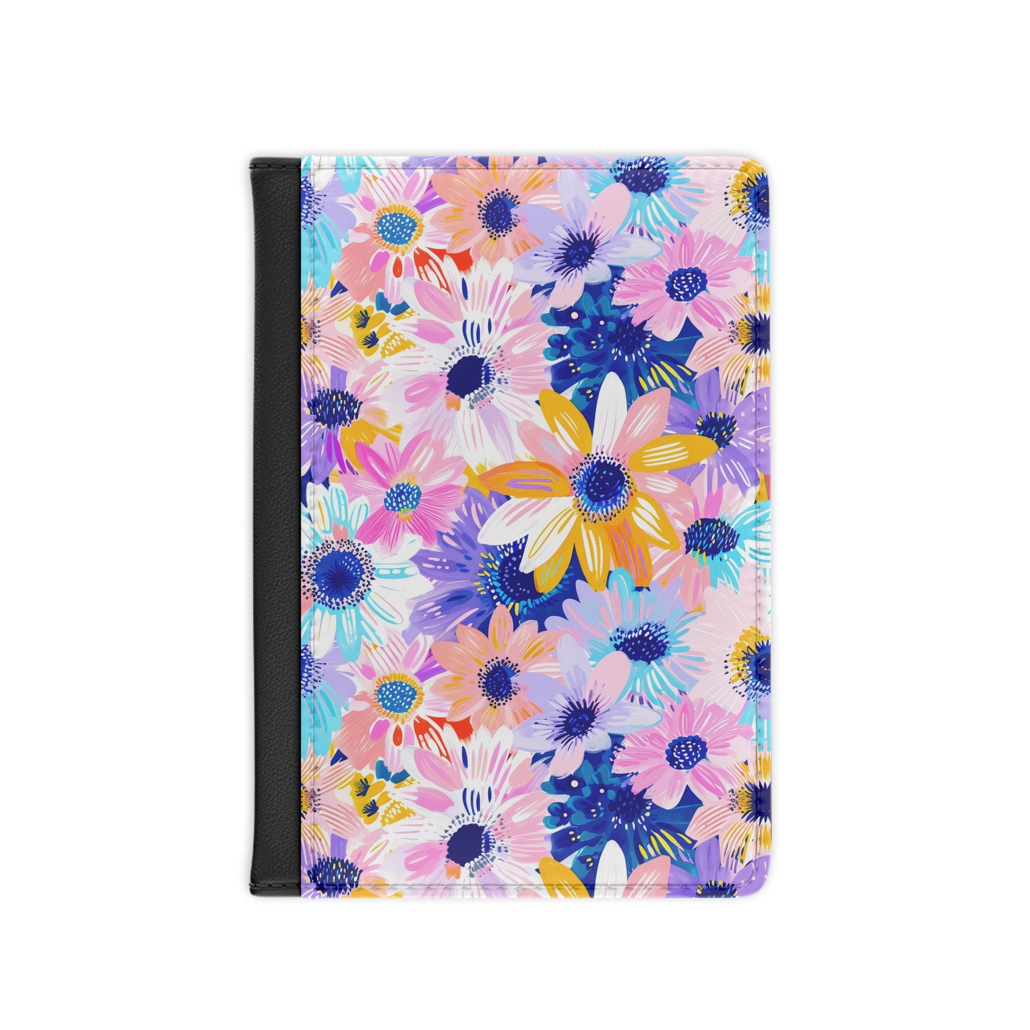 Watercolor Wonderland: Large Colorful Daisies Blooming with Radiance - Passport Cover Faux Leather RFID Blocking