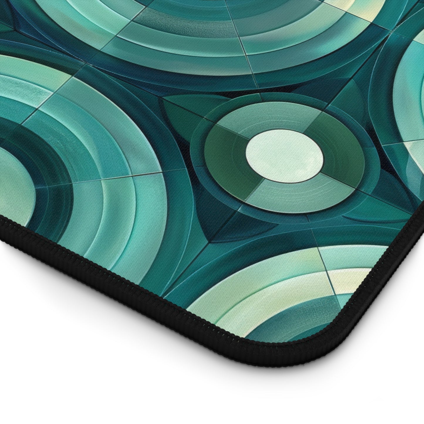 Oceanic Echoes of Layered Circles in Turquoise and Aqua Extended Gaming Mouse Pad  Desk Mat  - 3 Sizes