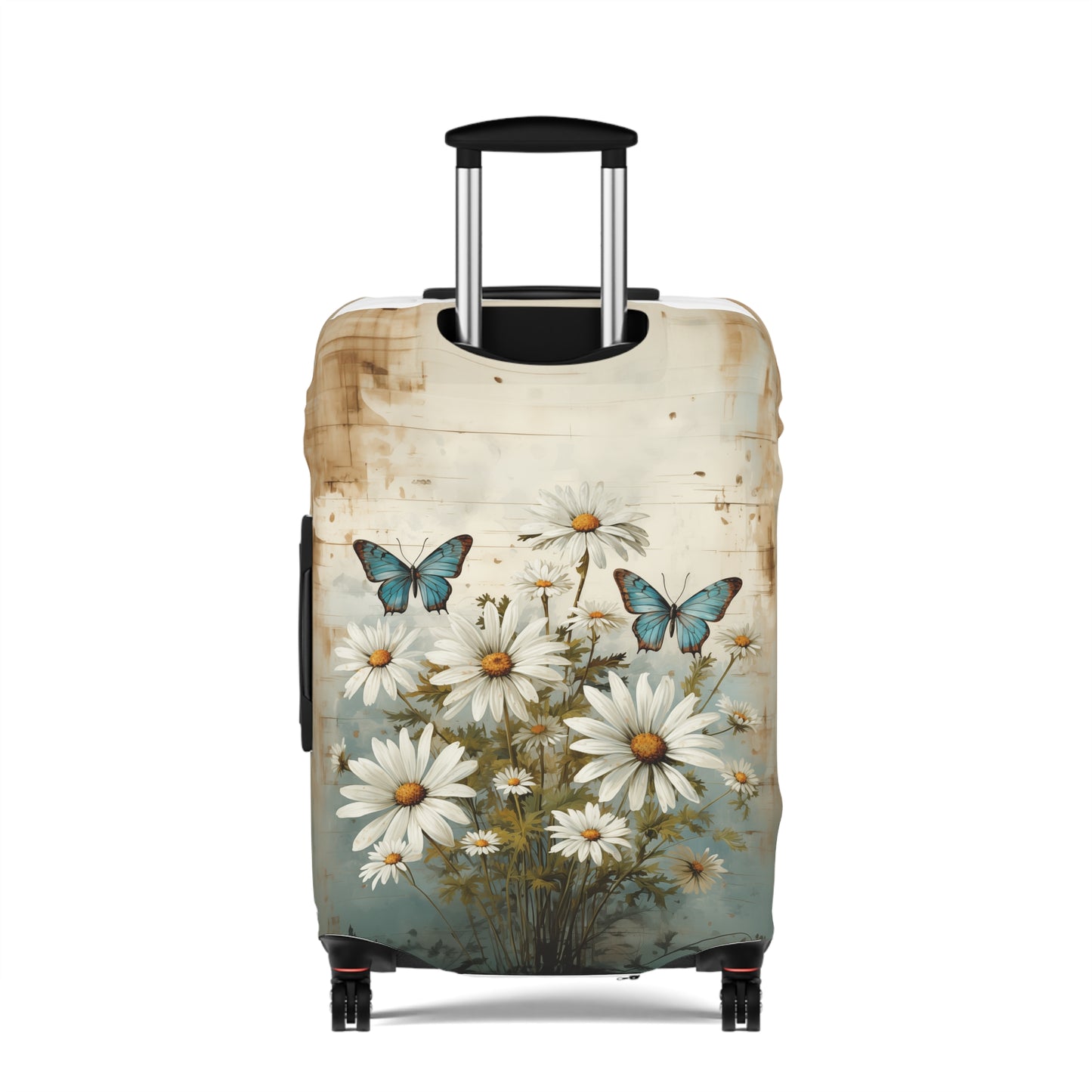 Rustic Farmhouse Daisy and Butterfly Design  - Luggage Protector and Cover 3 Sizes