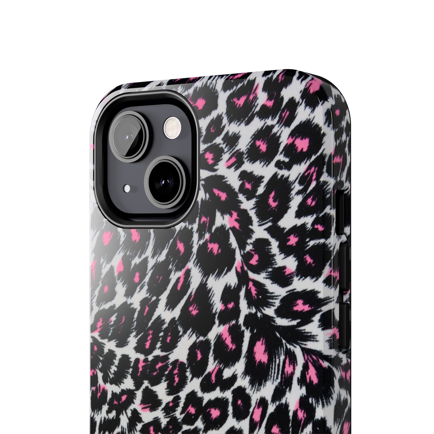 Fierce Femininity Pink and Black Leopard Print Iphone Tough Phone Case