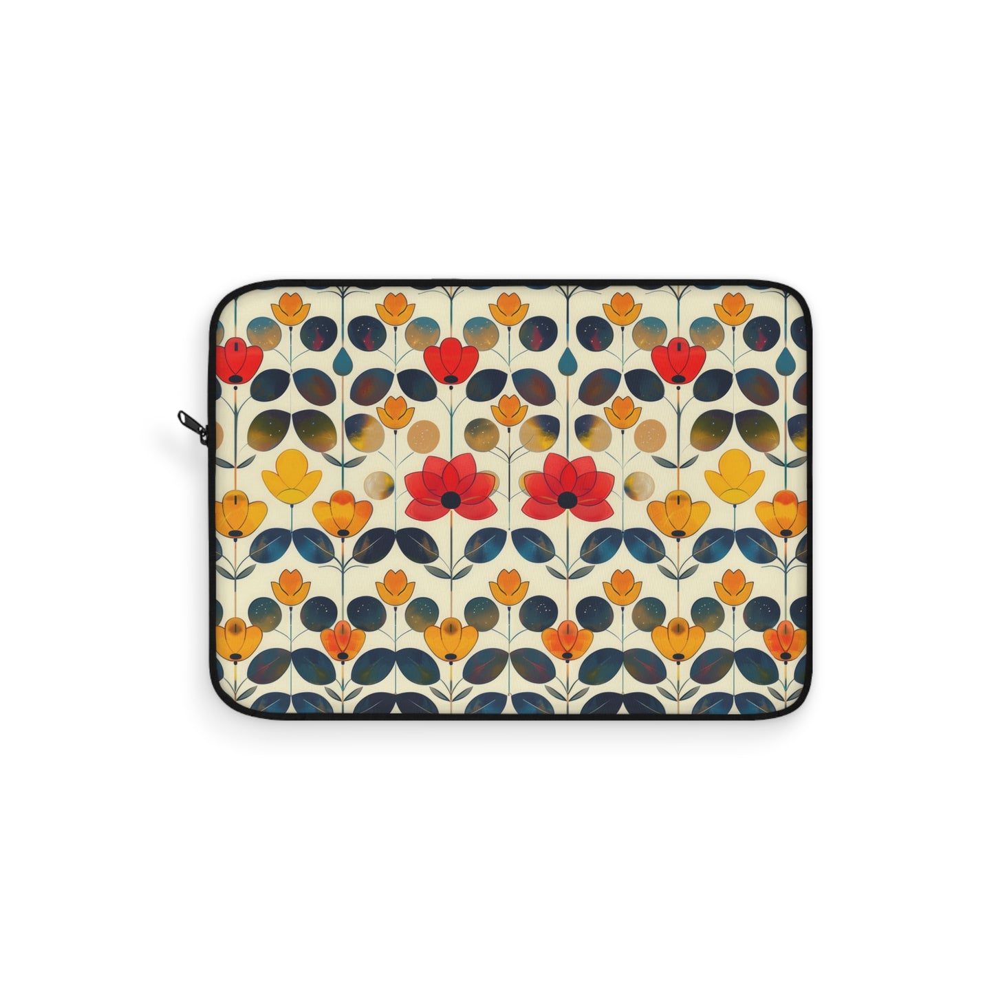 Whimsical Yellow, Red, and Blue Flower Design Laptop or Ipad Protective Sleeve 3 Sizes Available