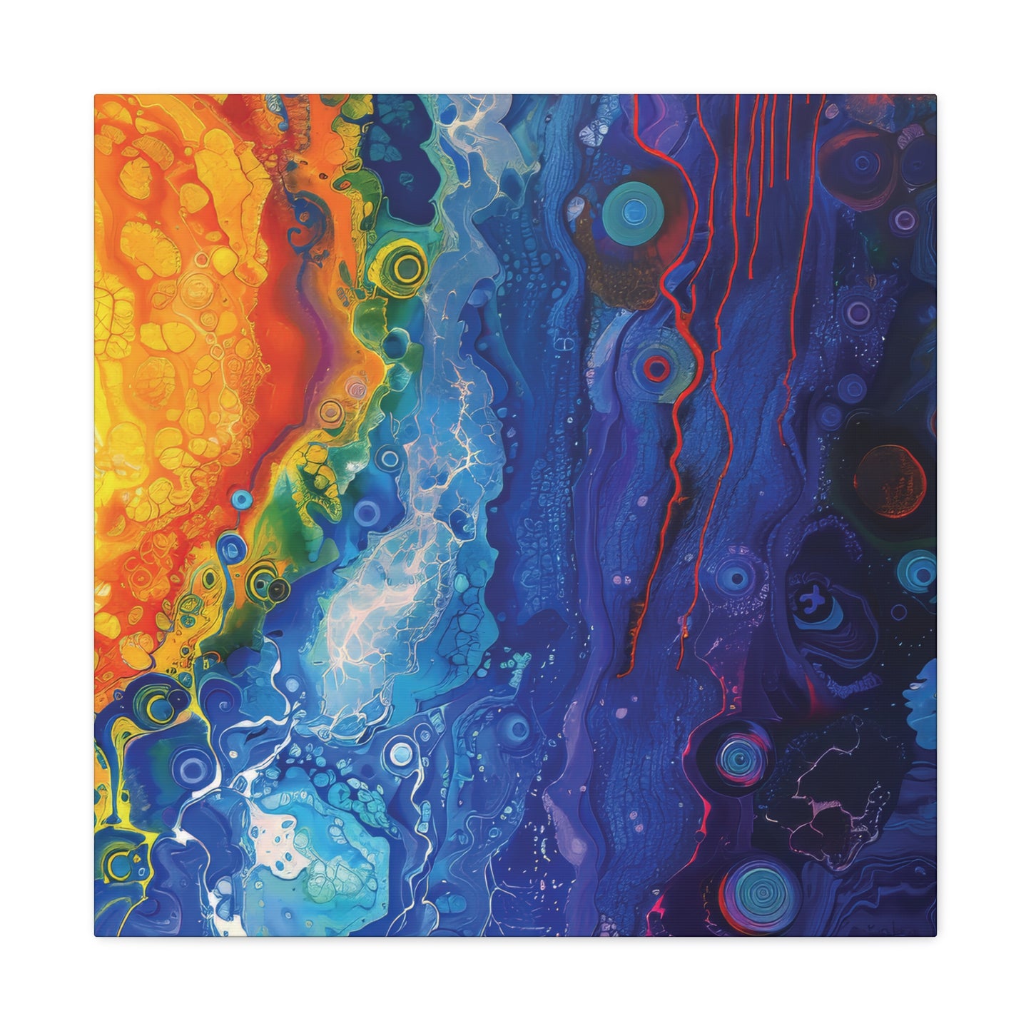 Sun Fire and Space Alcohol Ink Print on Canvas Gallery Wraps  - 5 Sizes