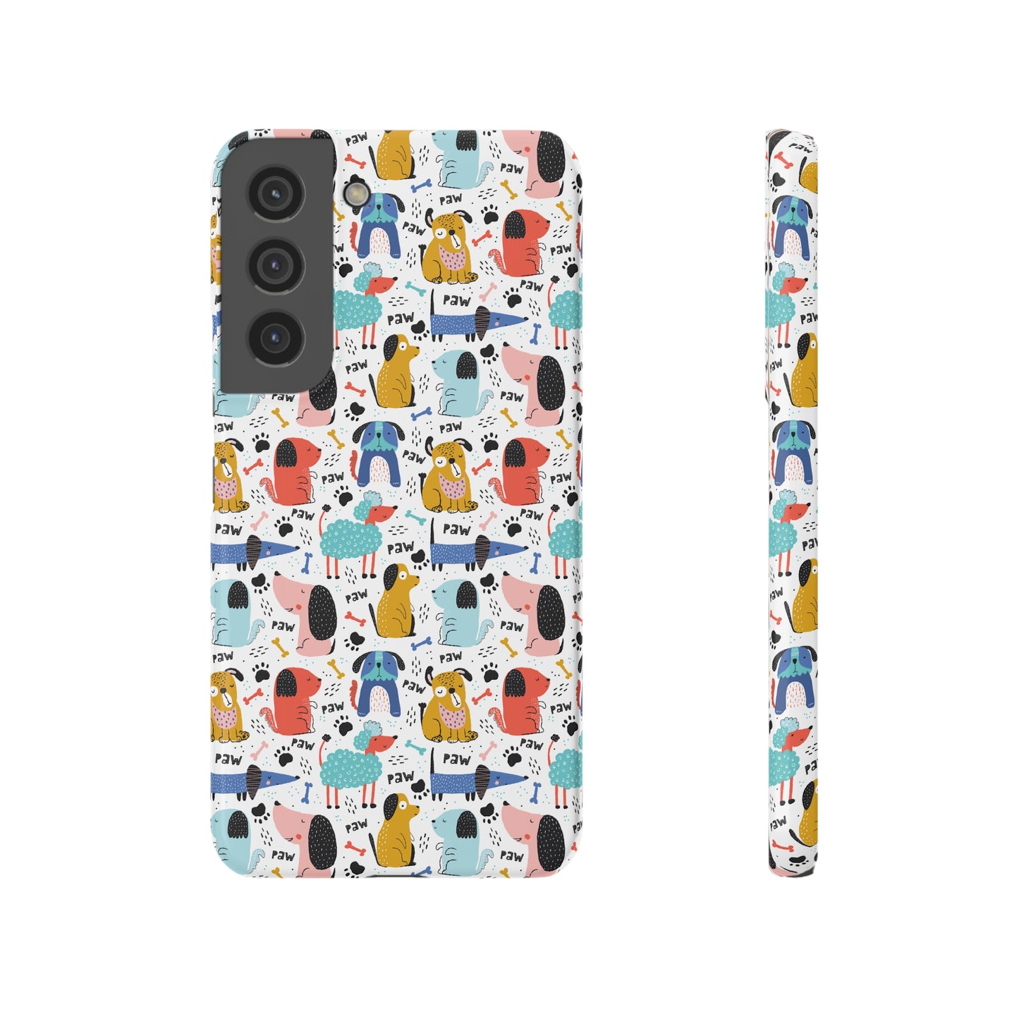 Playful Pups: Colorful Cartoon Dogs Samsung Slim Cases