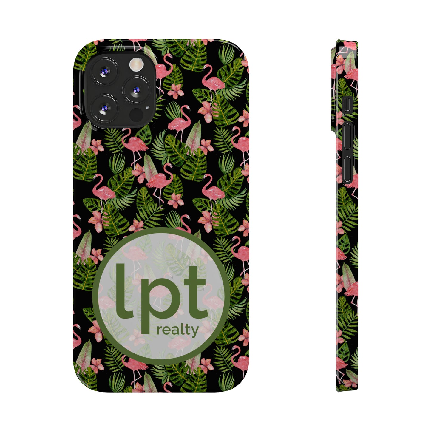 LPT Realty Logo -  Tropical Flamingos Iphone 15-12 Slim Phone Case