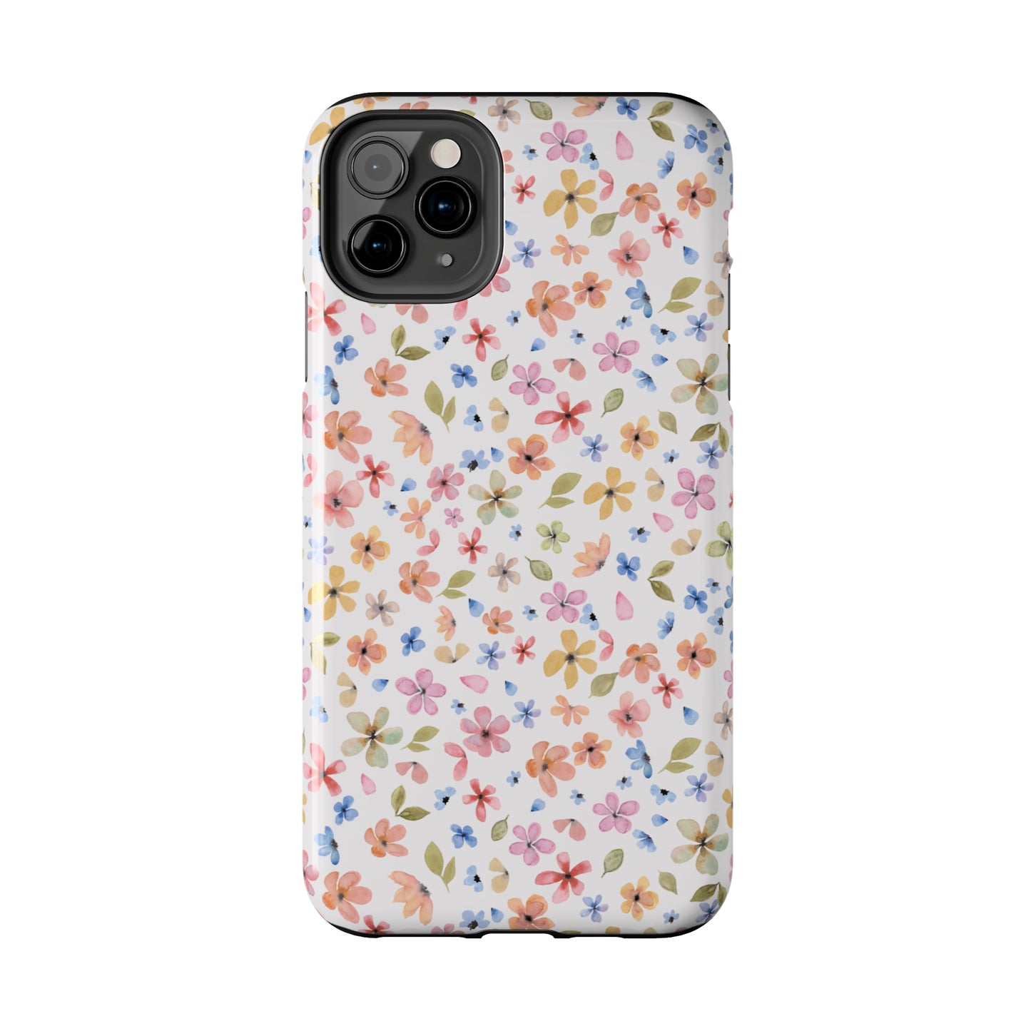 Tiny Pink, Yellow and Blue Flowers Iphone Tough Phone Case