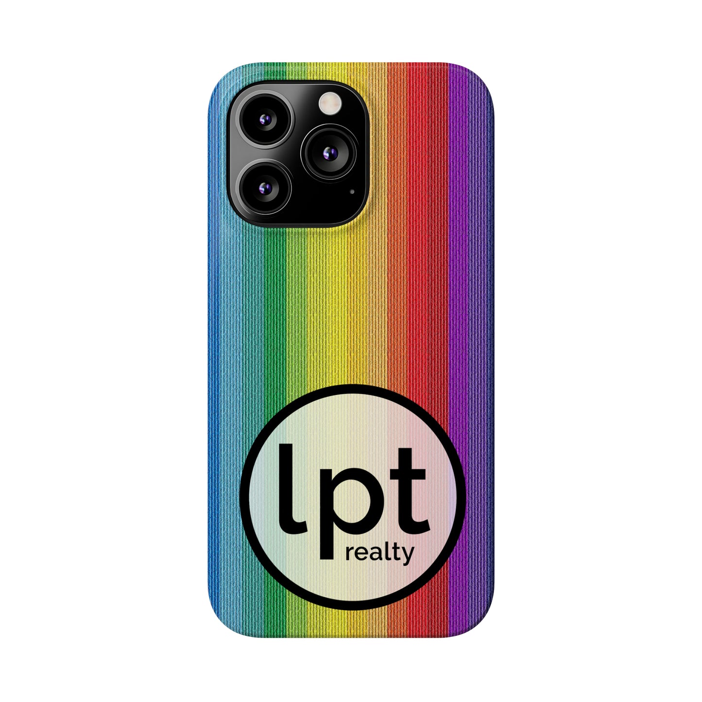 LPT Realty Logo -  Rainbow Stripe Design Iphone 15-12 Slim Phone Case