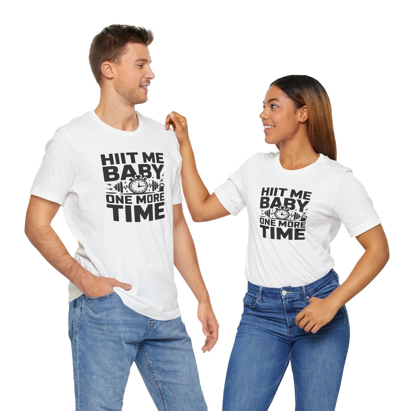 Funny Workout T-Shirt, HIIT Me One More Time Workout Classic Unisex Jersey Short Sleeve