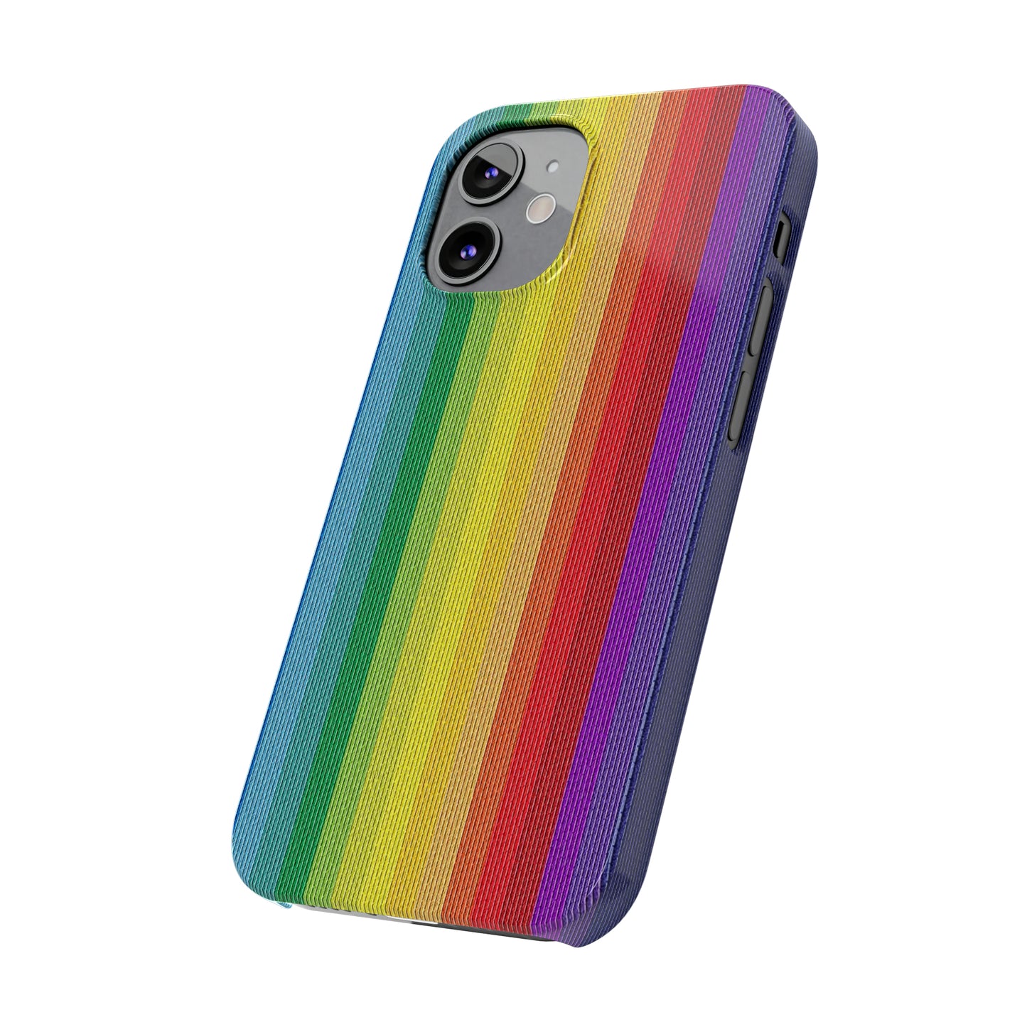 Rainbow Stripe Design Iphone 15-12 Slim Phone Case