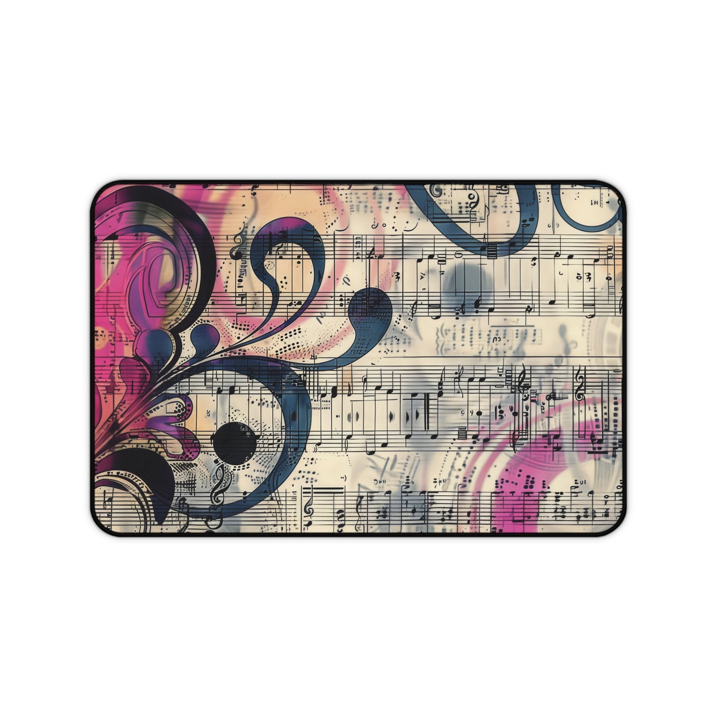 Vibrant Abstract Art with Music Notes and Swirls Extended Gaming Mouse Pad  Desk Mat  - 3 Sizes