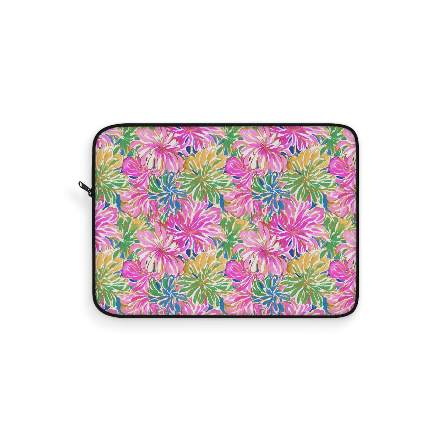 Pastel Bouquet: Large Blooms of Pink, Gold, and Blue in Watercolor Laptop or Ipad Protective Sleeve 3 Sizes Available