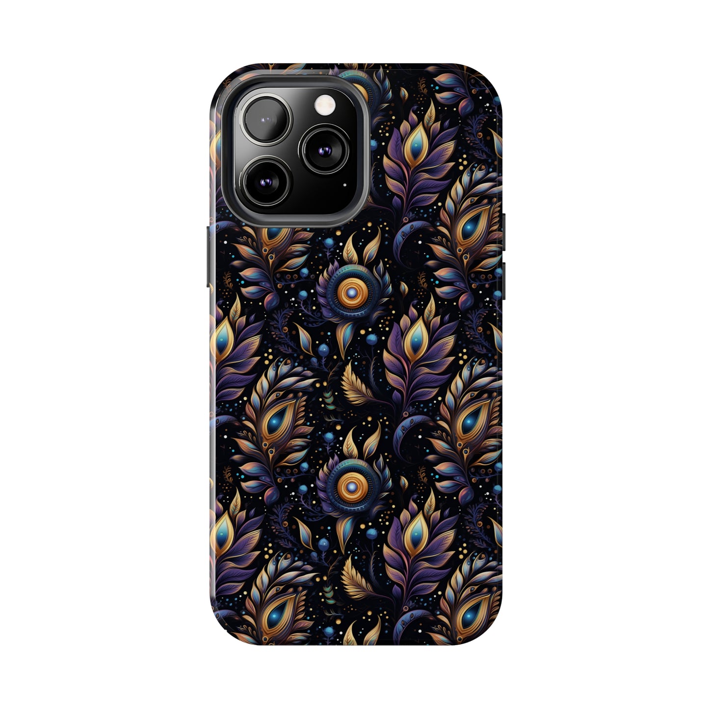 Mystical Enchanted Leaves and Celestial Stars Iphone Tough Phone Case