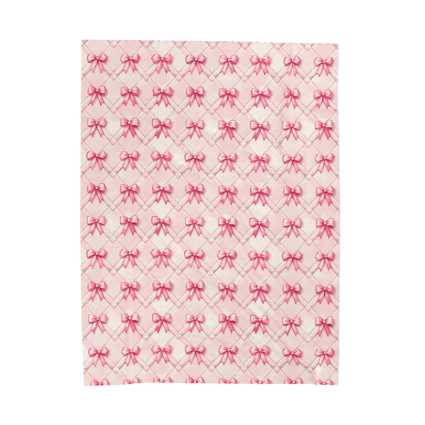 Elegant Pink Bows Velveteen Plush Blanket 3 Sizes