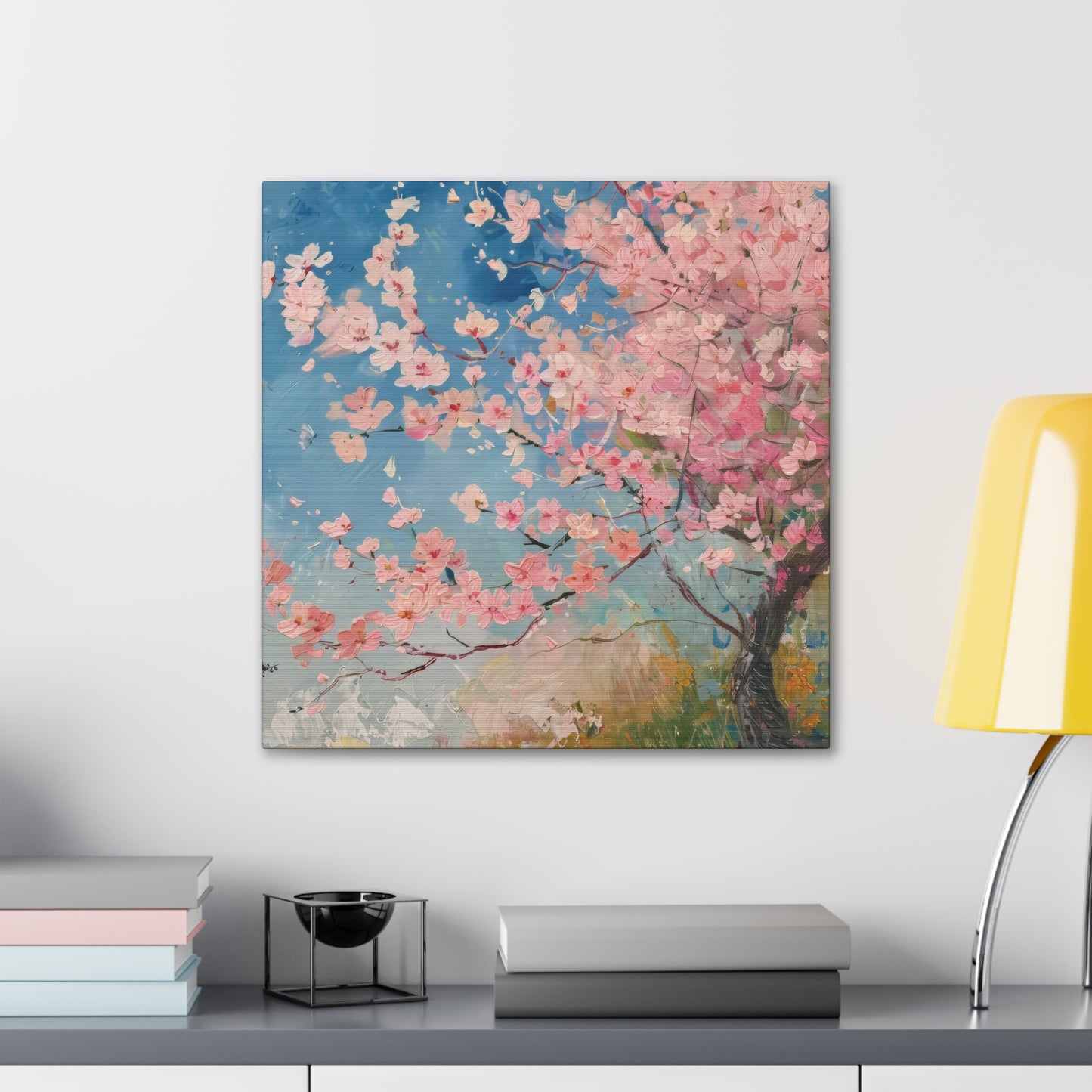 Cherry Blossoms in the Morning Sunrise Print on Canvas Gallery Wraps  - 5 Sizes