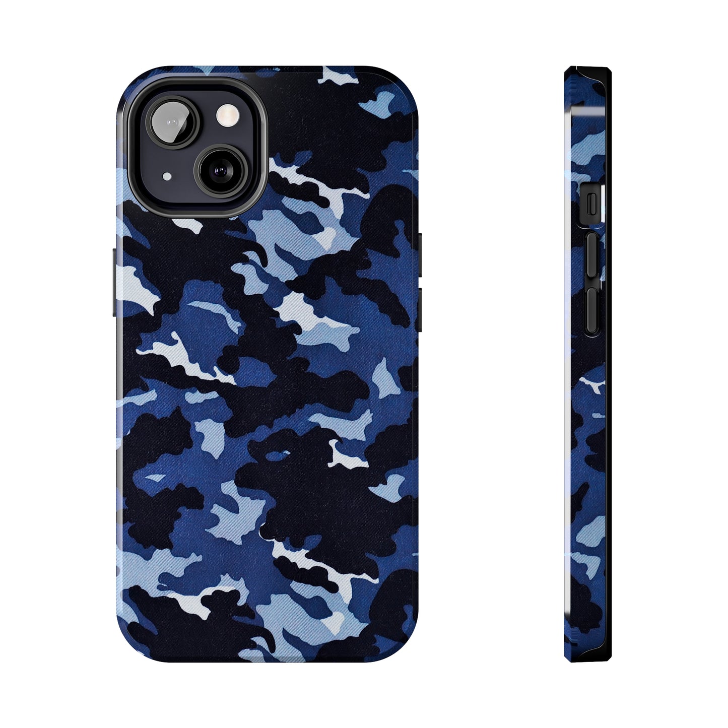 Deep Sea Concealment: Navy Blue Camouflage Iphone Tough Phone Case