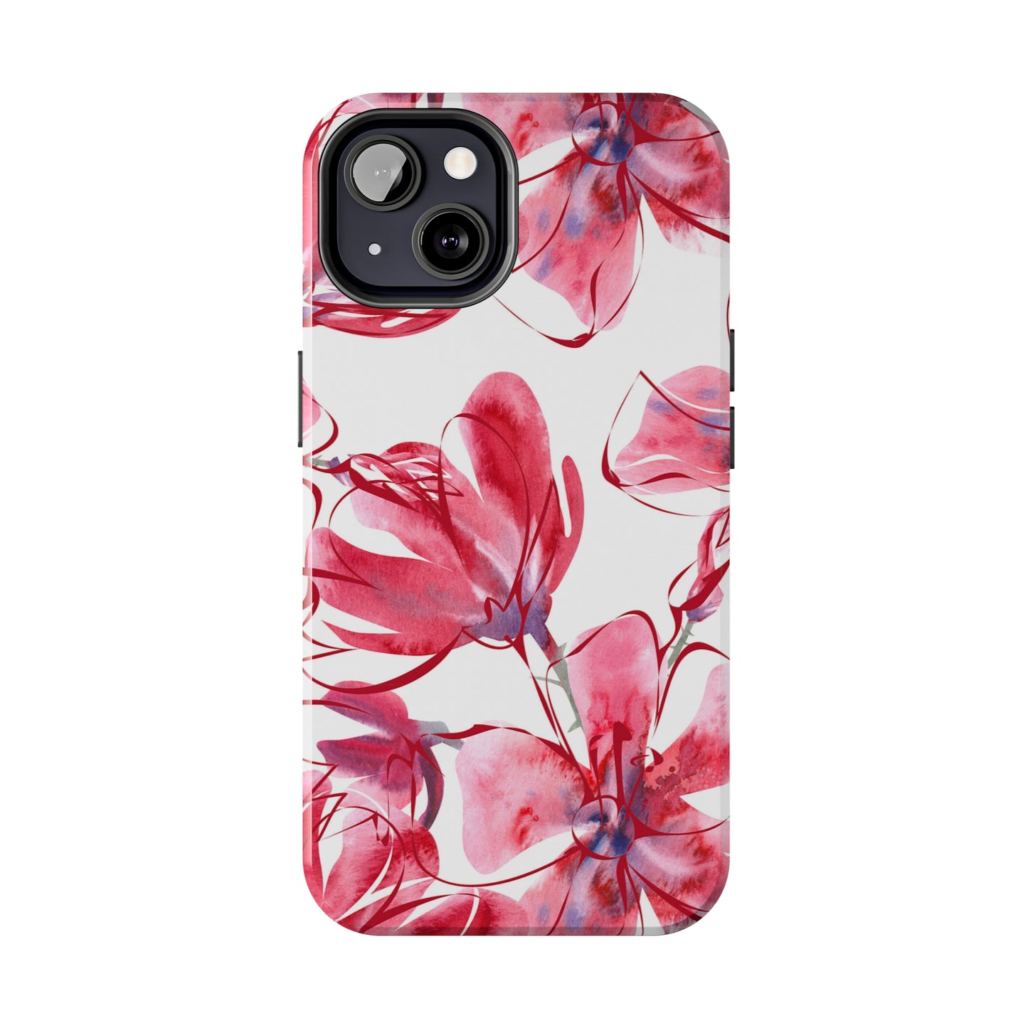 Large Pink Flower Iphone Tough Phone Case