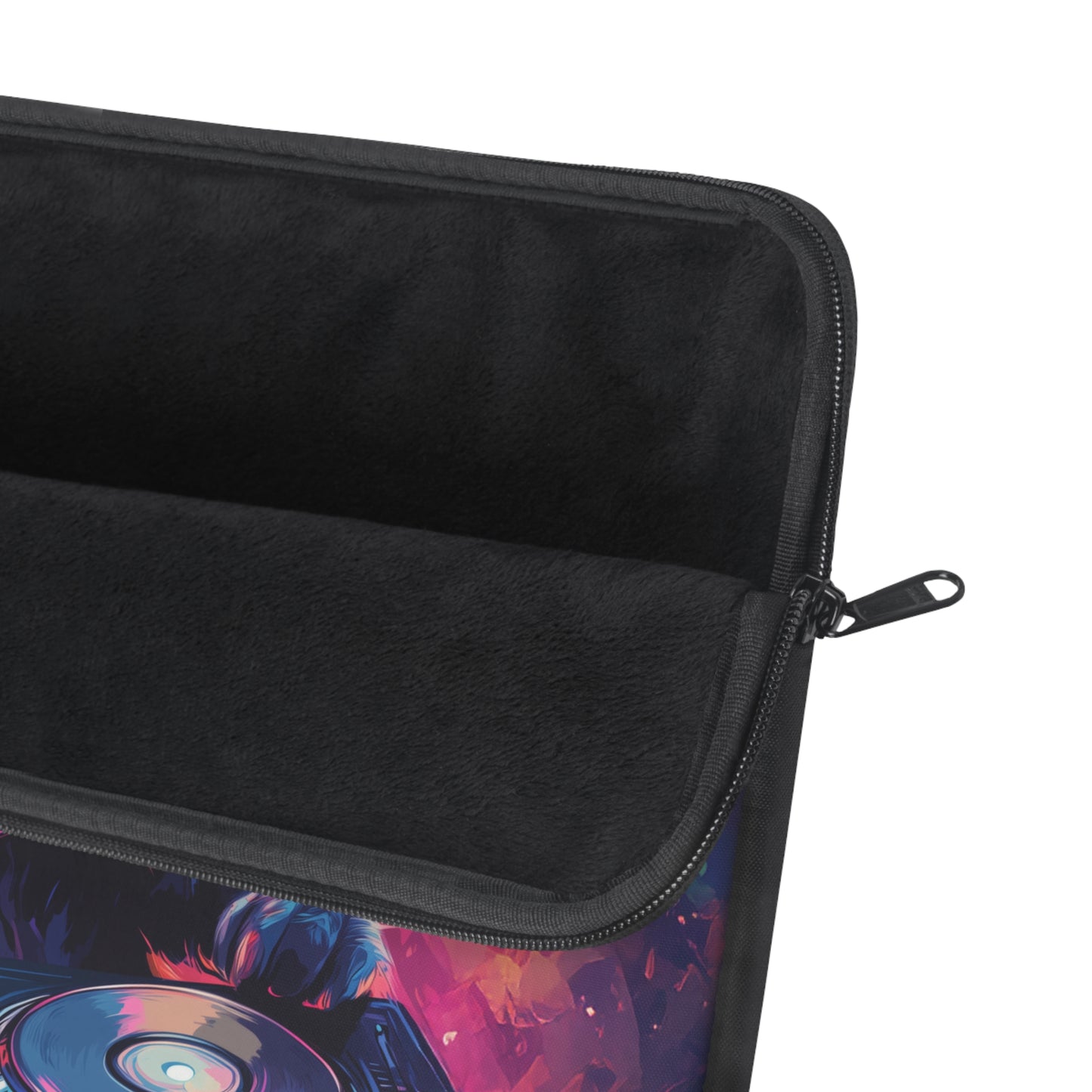 DJ Kitty Spinning Retro Beats  Laptop or Ipad Protective Sleeve 3 Sizes Available