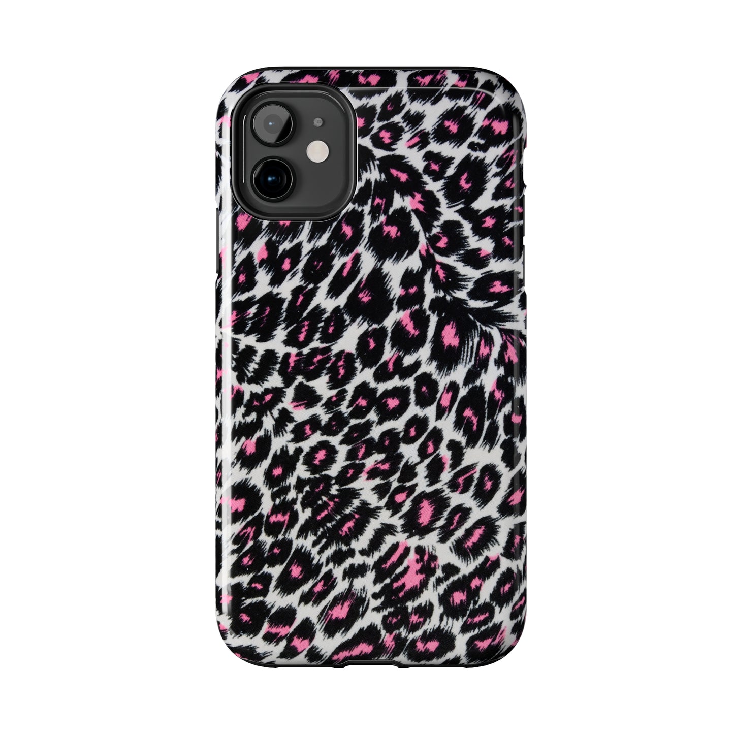 Fierce Femininity Pink and Black Leopard Print Iphone Tough Phone Case