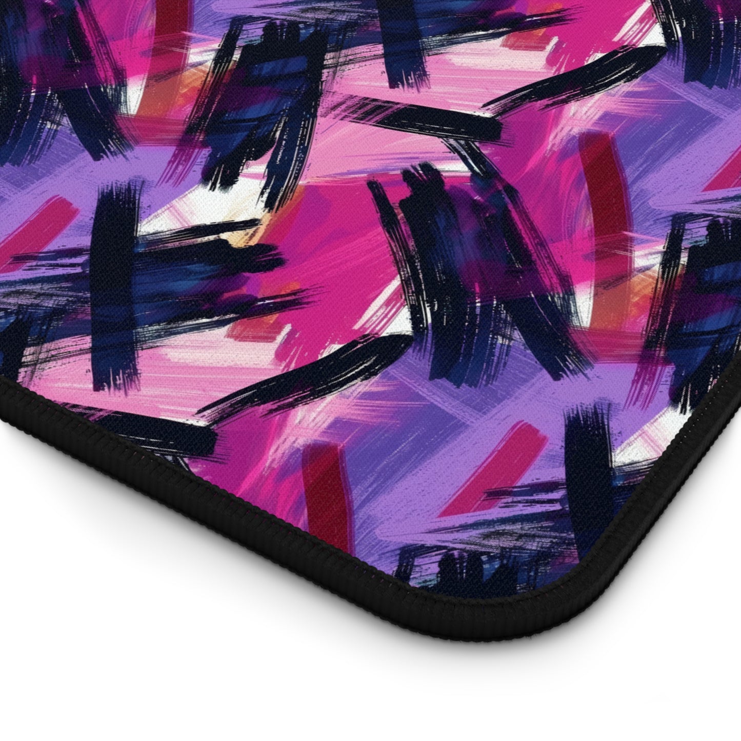 Vibrant Rebellion Brush Strokes in Hot Pink and Cool Purple on a Moody, Dark Background Extended Gaming Mouse Pad  Desk Mat  - 3 Sizes