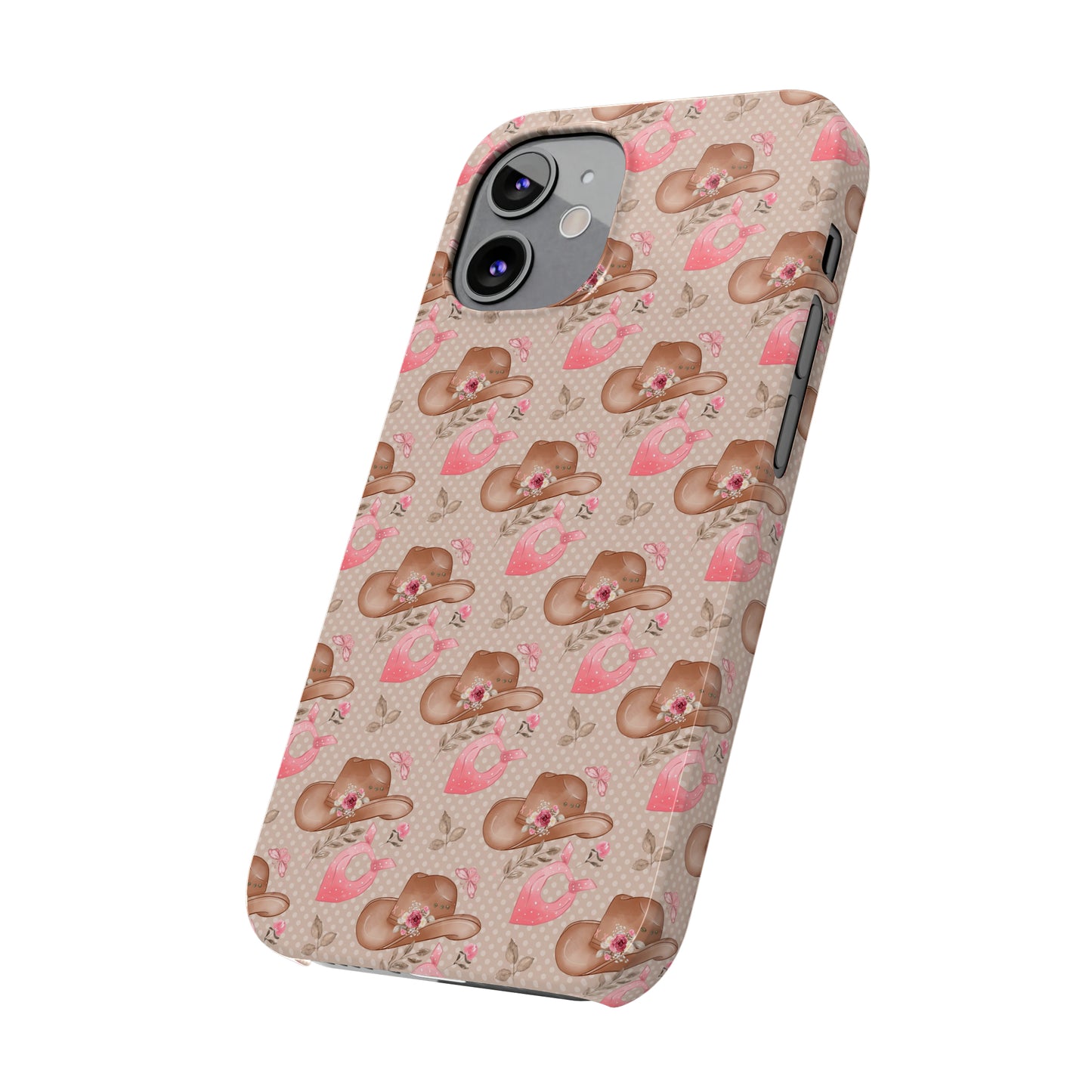 Western Cowgirl Hat with Flowers Iphone 15-12 Slim Phone Case