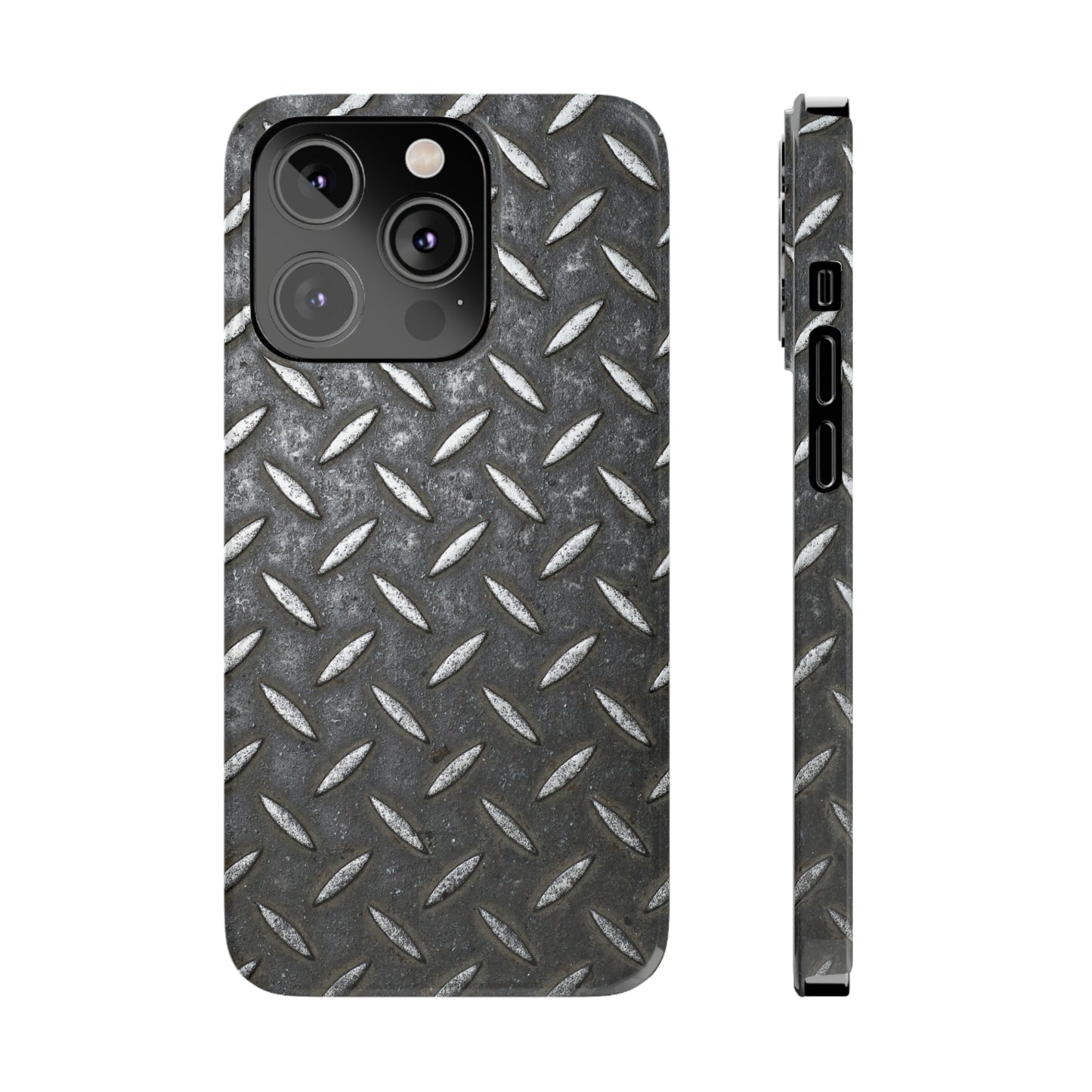 Steel Diamond Plate Design Iphone 15-12 Slim Phone Case