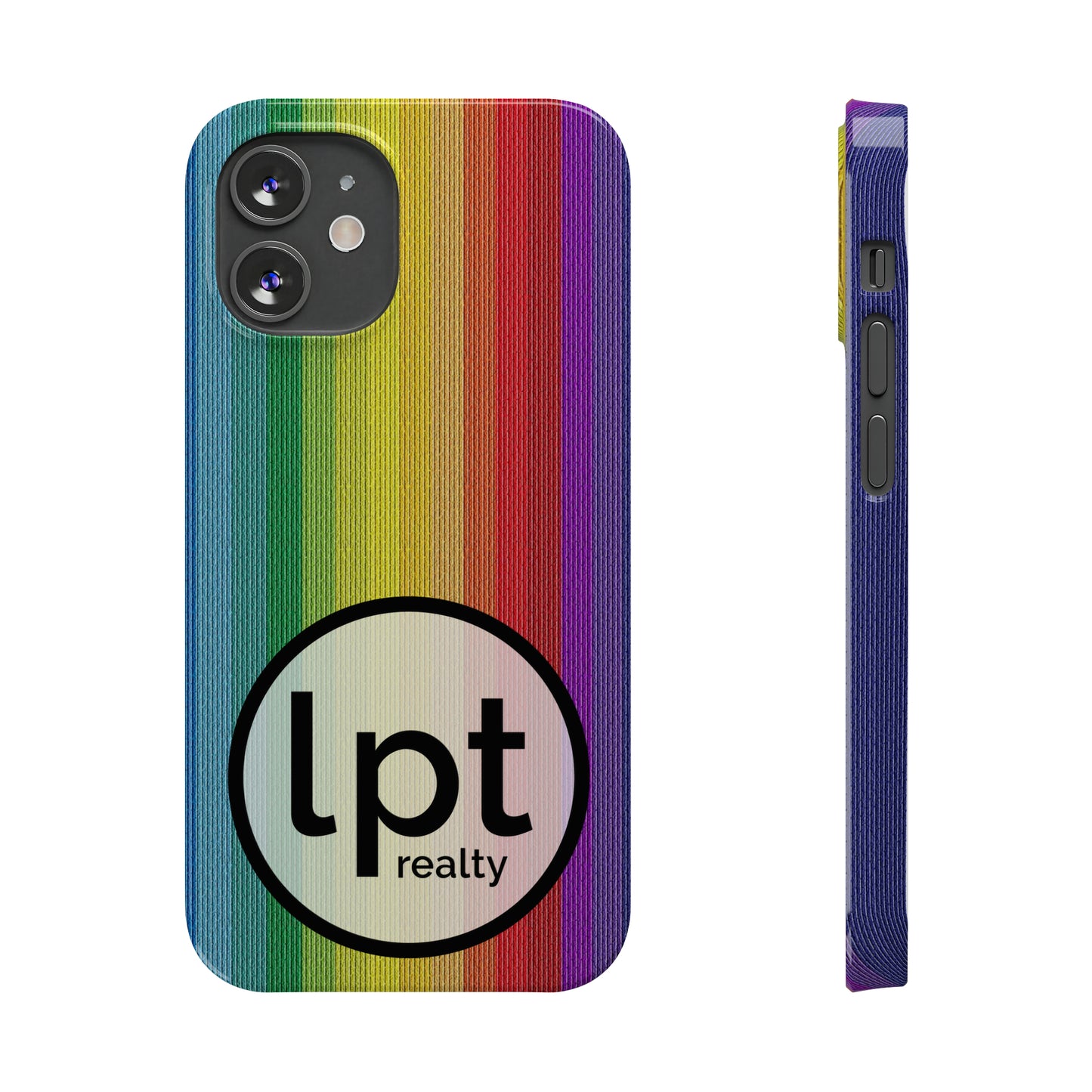 LPT Realty Logo -  Rainbow Stripe Design Iphone 15-12 Slim Phone Case