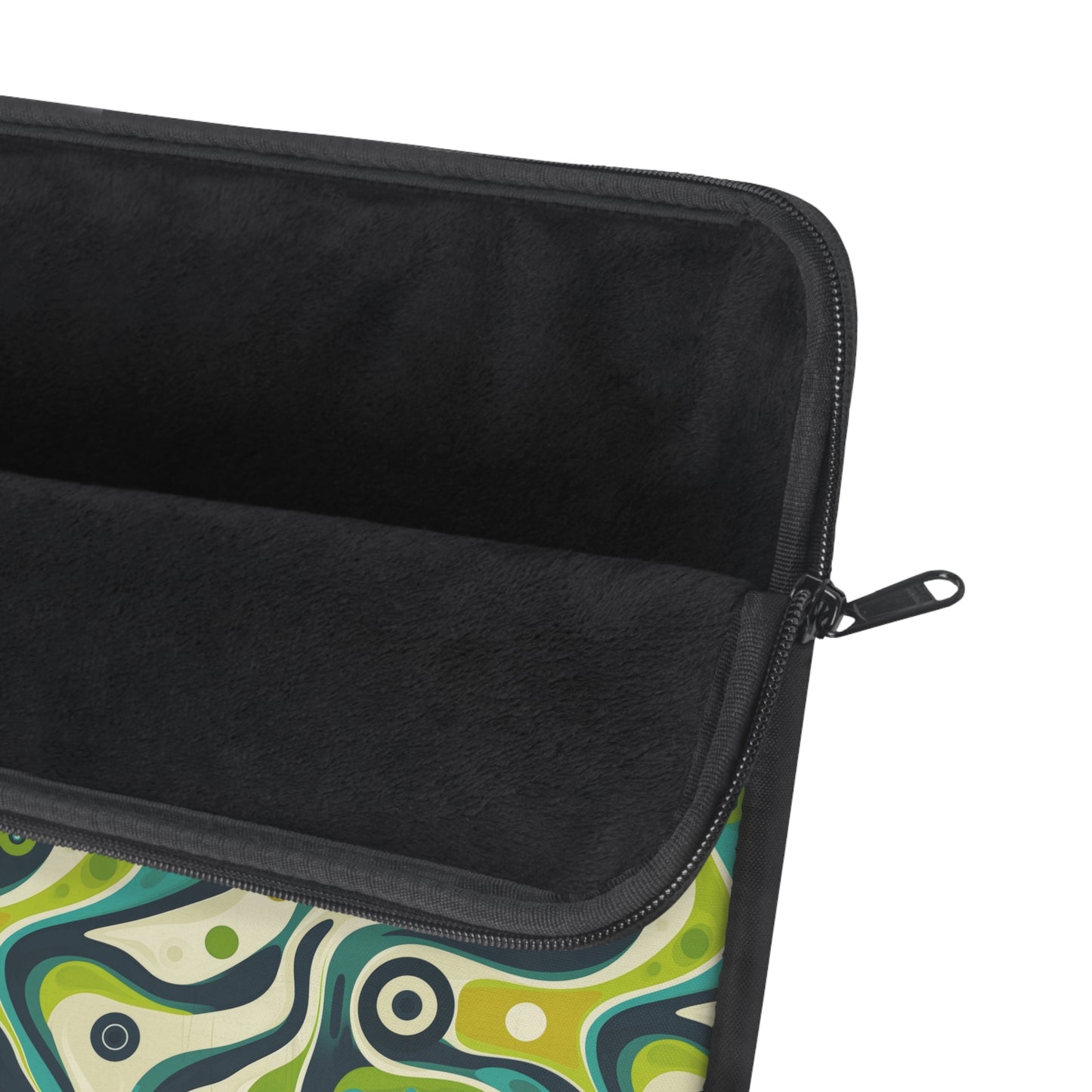 Groovy Retro Greens and Blues Abstract Waves Laptop or Ipad Protective Sleeve 3 Sizes Available