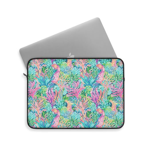 Submerged Spectrum: Vibrant Watercolor Depiction of Underwater Coral Laptop or Ipad Protective Sleeve Three Sizes Available