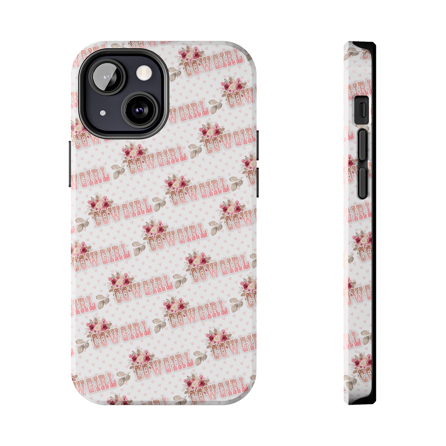 Pink Cowgirl and Flowers Iphone Tough Phone Case